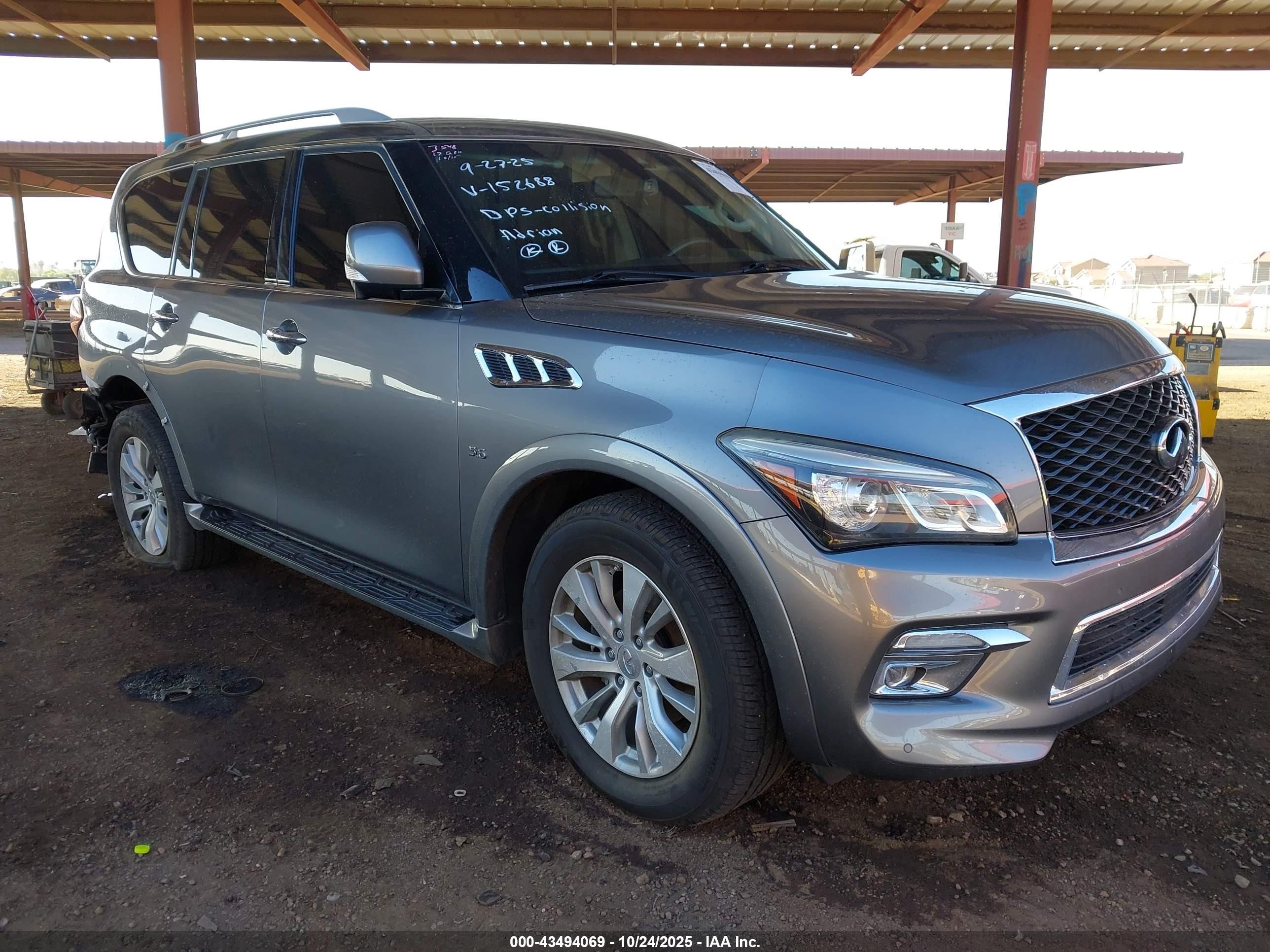 2017 Infiniti Qx80   Gray vin: JN8AZ2NE2H9152688