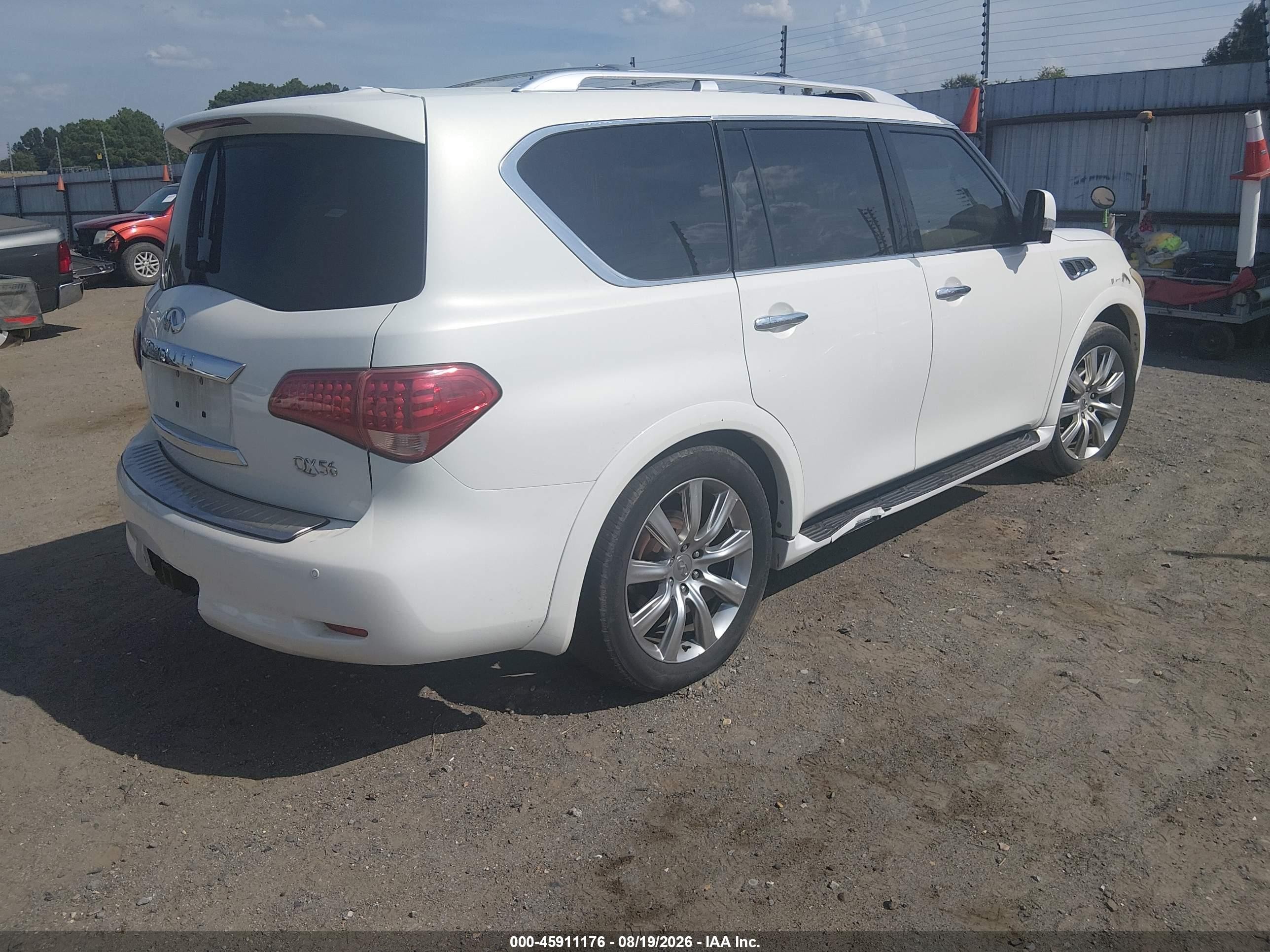 2012 Infiniti Qx56   White vin: JN8AZ2NE3C9022640
