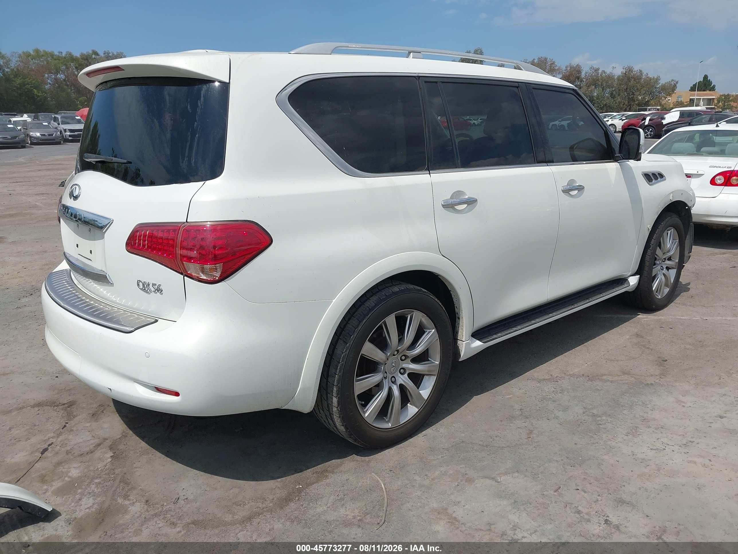 2013 Infiniti Qx56   White vin: JN8AZ2NE3D9040184