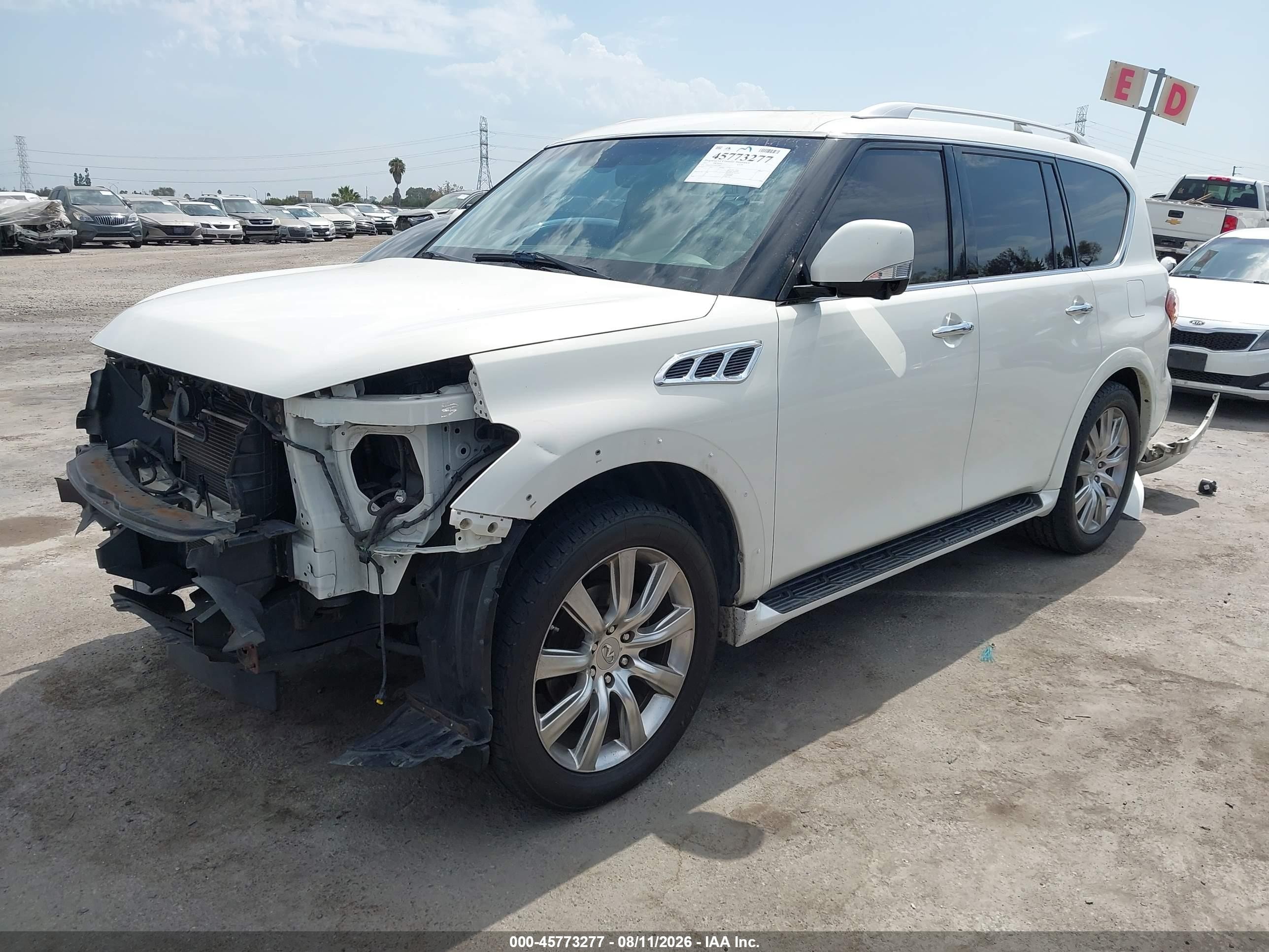 2013 Infiniti Qx56   White vin: JN8AZ2NE3D9040184