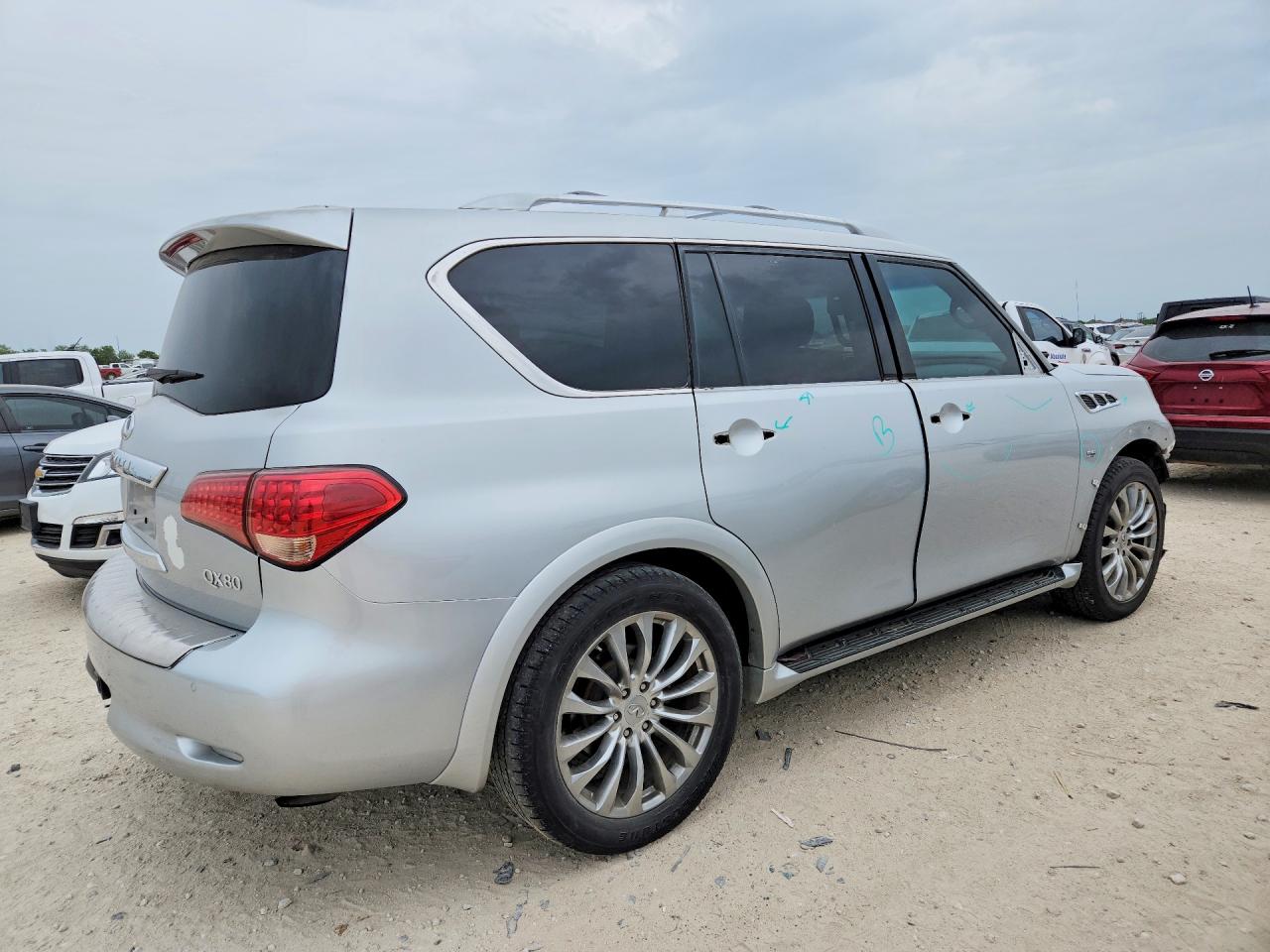 2015 Infiniti Qx80 Base Silver vin: JN8AZ2NE3F9081627