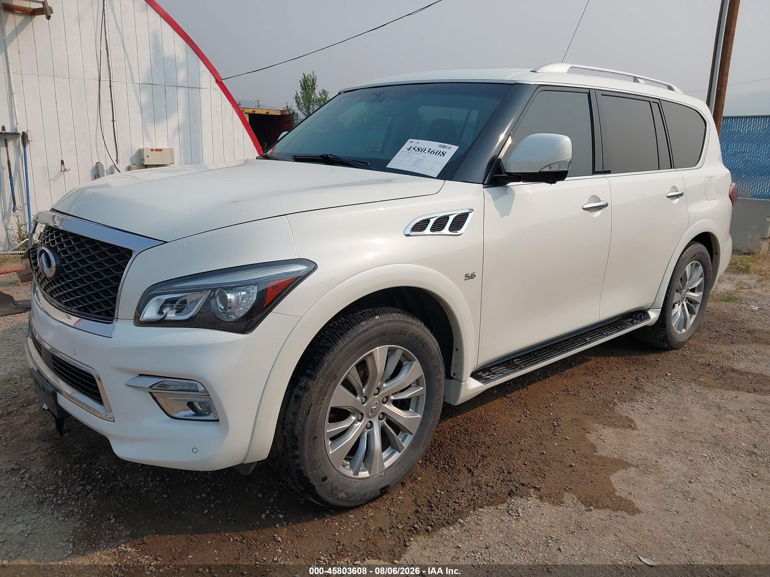 2017 Infiniti Qx80 White vin: JN8AZ2NE3H9151632