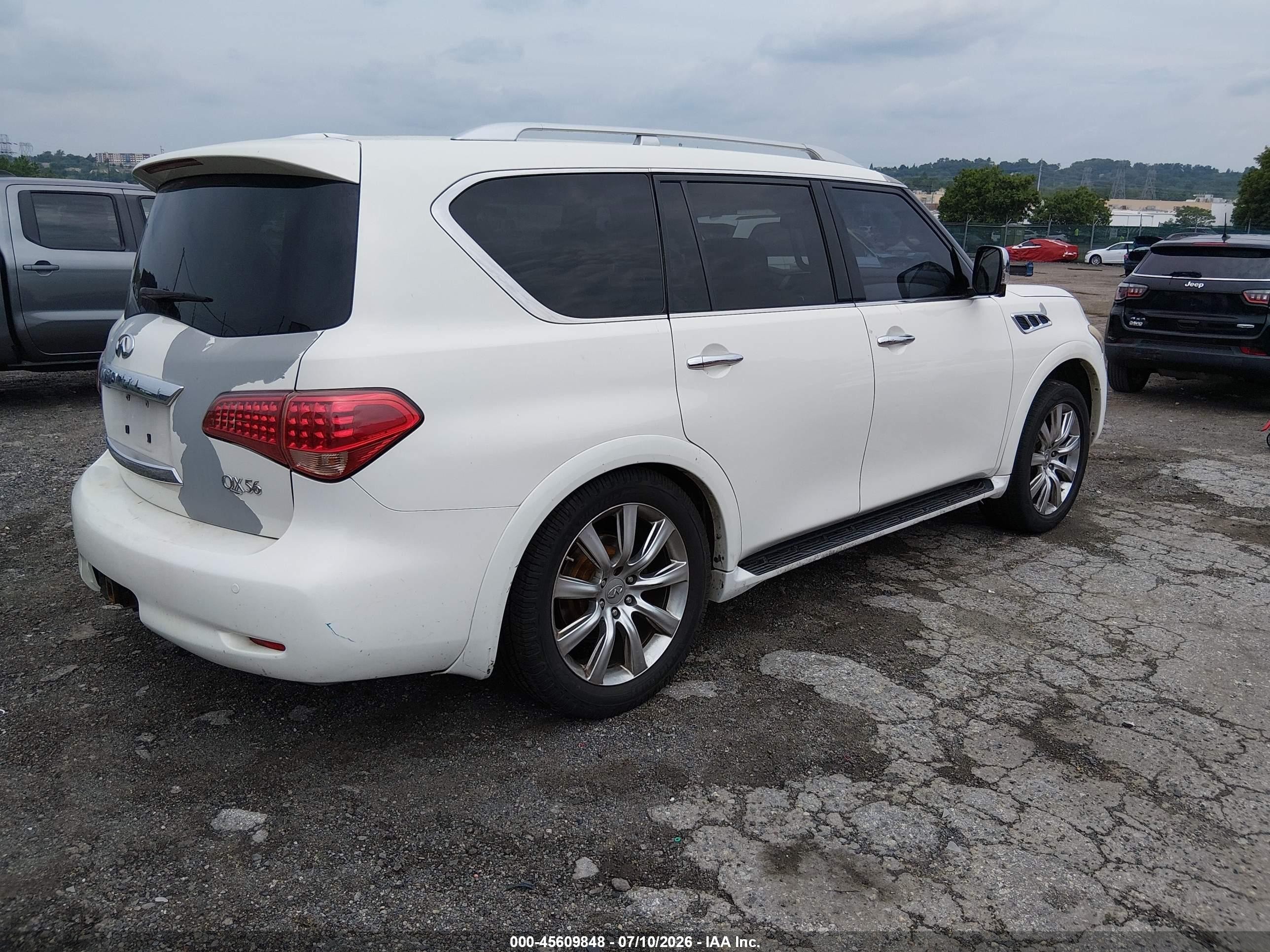 2011 Infiniti Qx56   White vin: JN8AZ2NE4B9003318