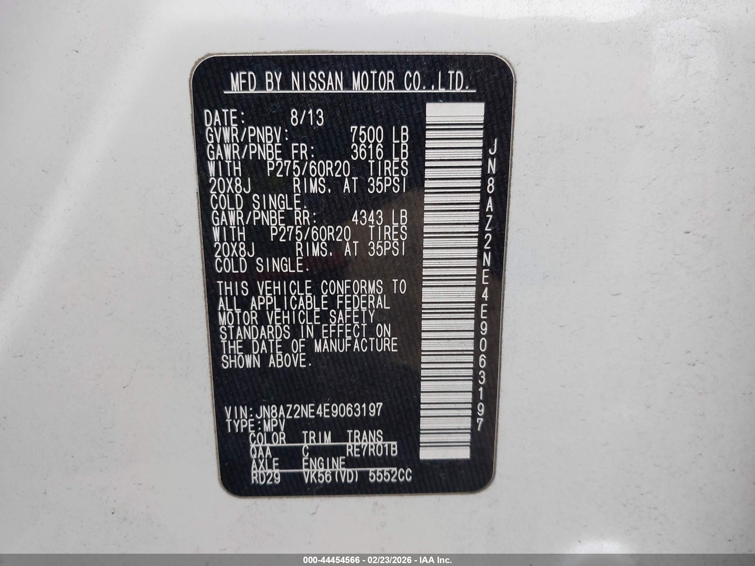 2014 Infiniti Qx80   Белый vin: JN8AZ2NE4E9063197