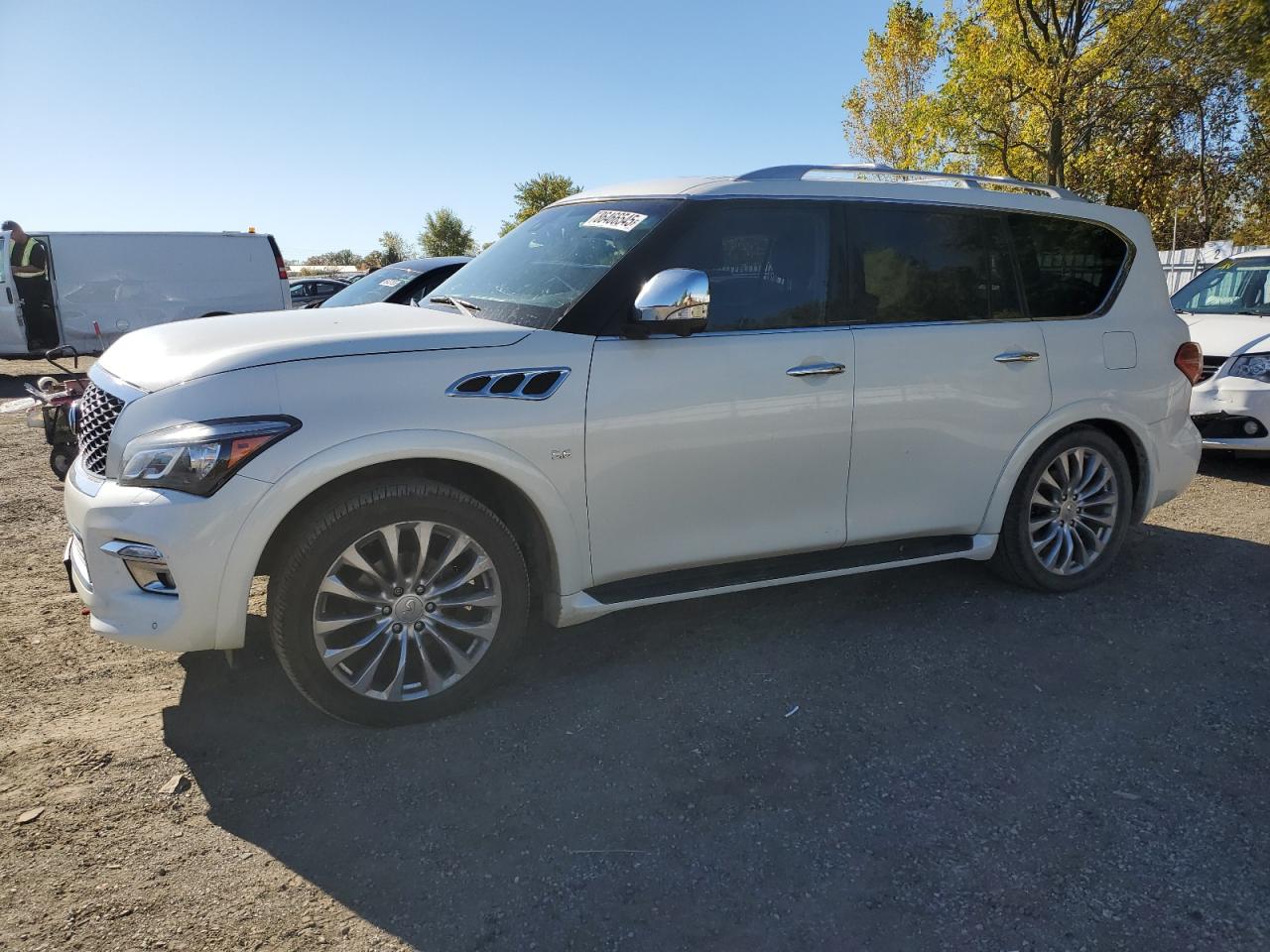 2015 Infiniti Qx80 White vin: JN8AZ2NE4F9087419