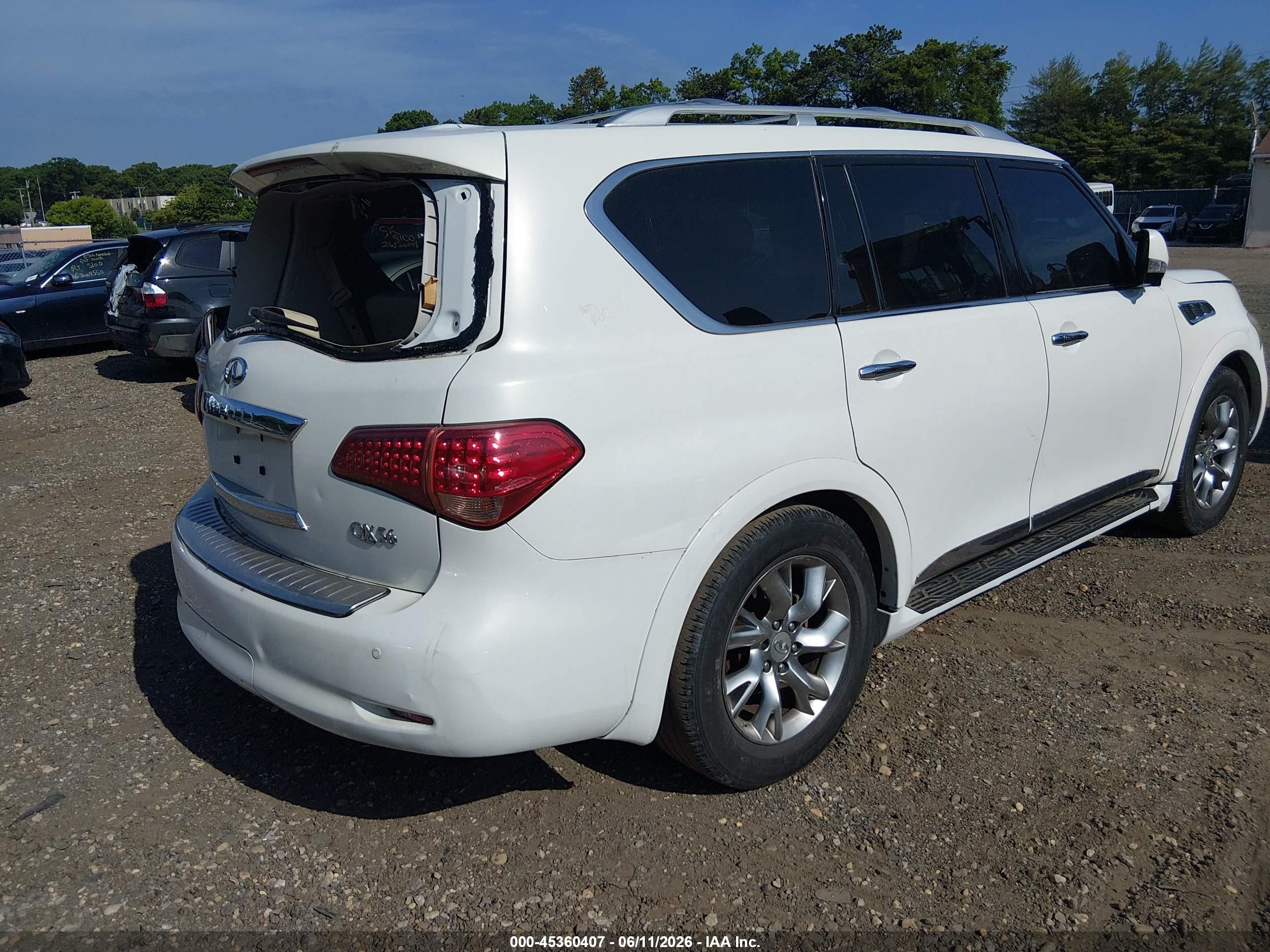 2011 Infiniti Qx56   White vin: JN8AZ2NE5B9002985