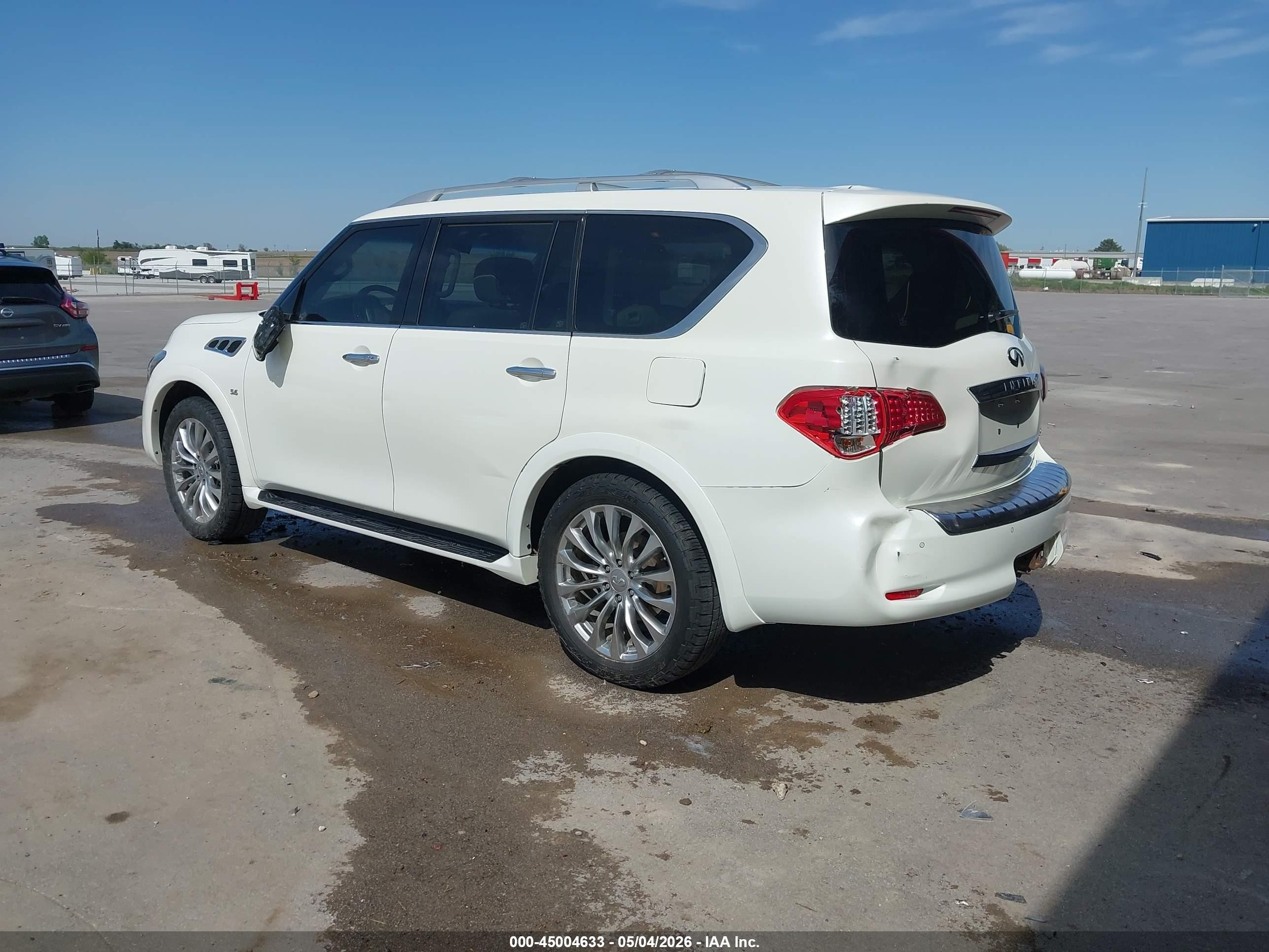 2015 Infiniti Qx80 White vin: JN8AZ2NE5F9080351