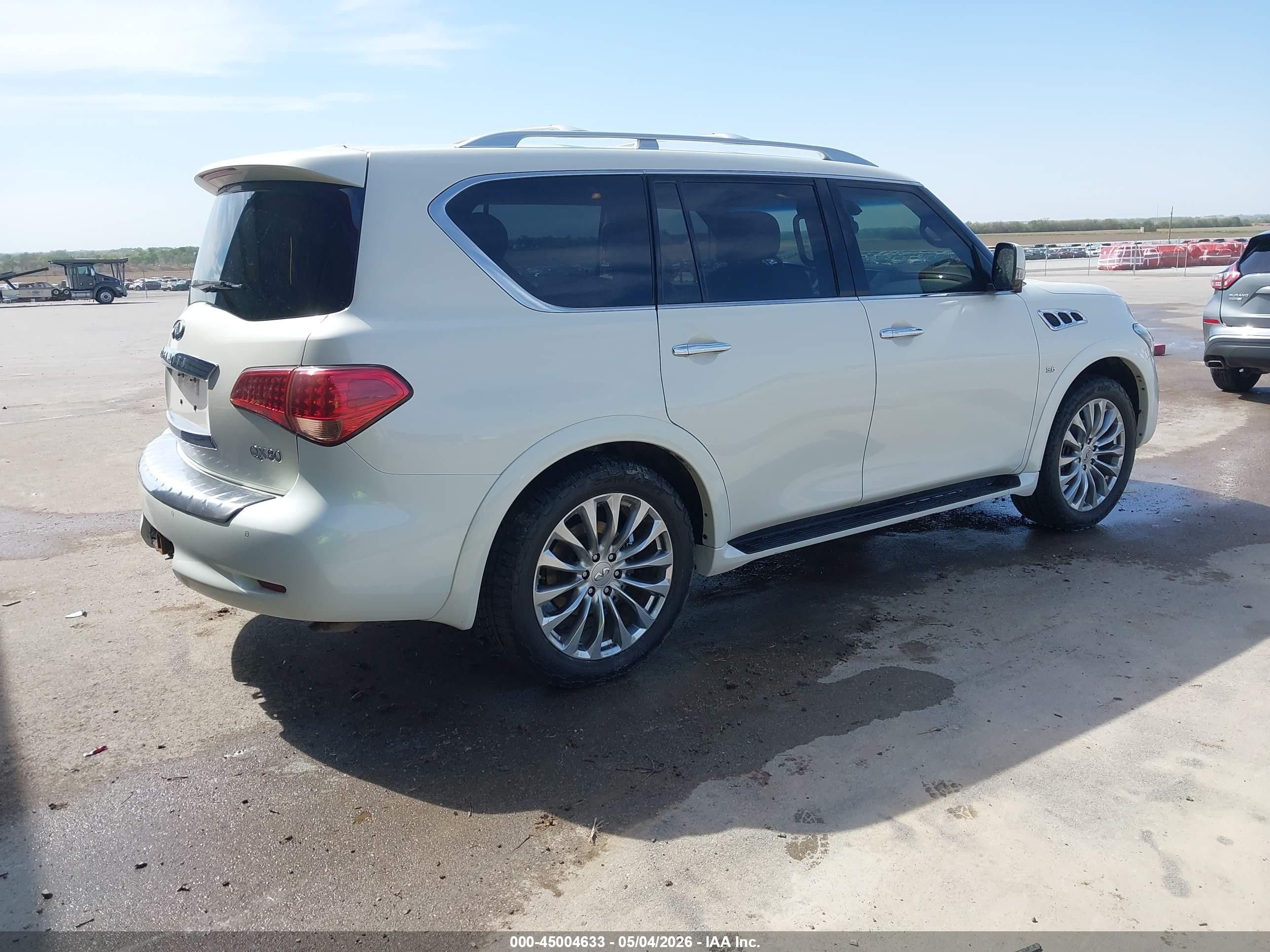 2015 Infiniti Qx80 White vin: JN8AZ2NE5F9080351