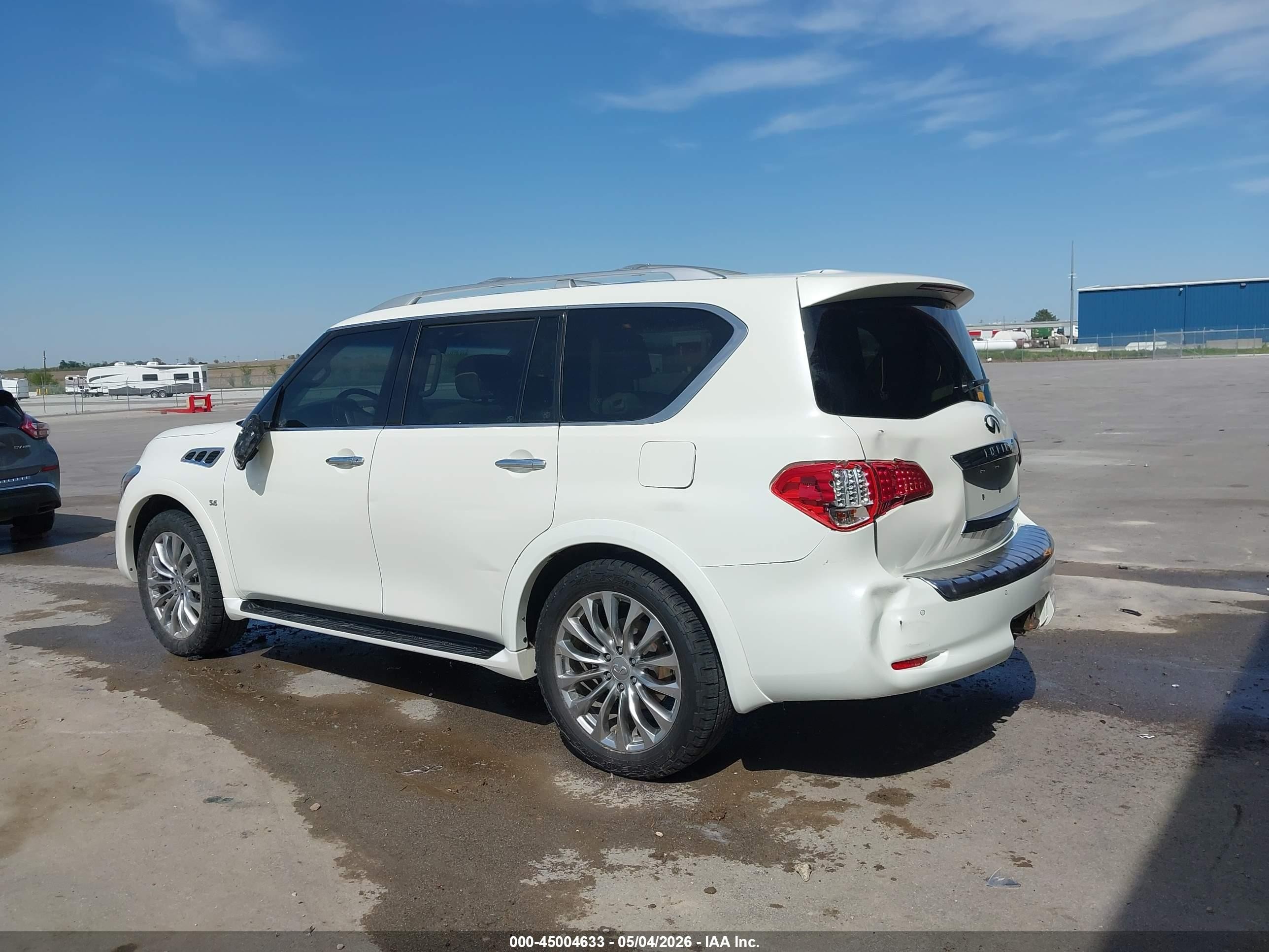 2015 Infiniti Qx80 White vin: JN8AZ2NE5F9080351