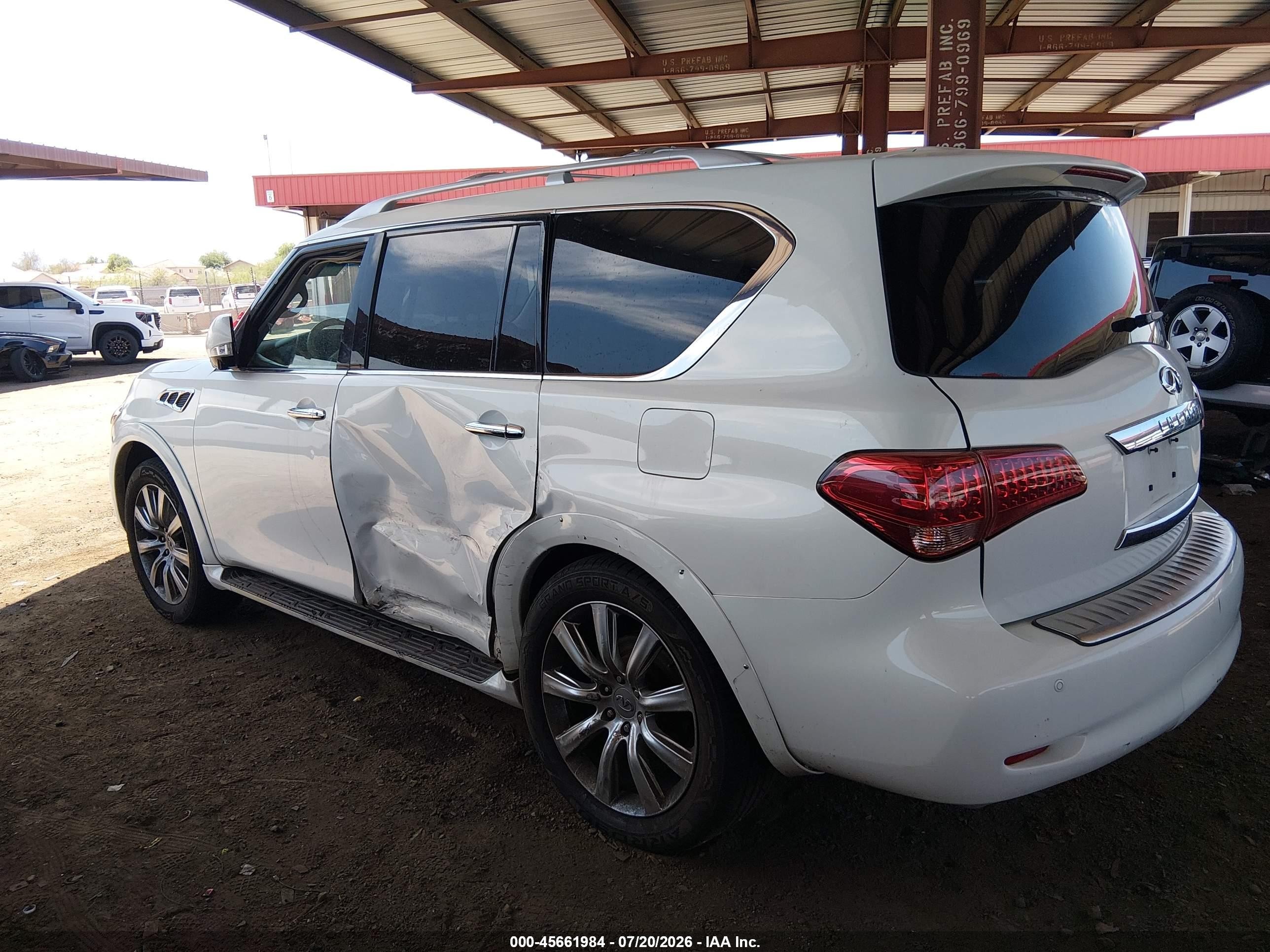 2012 Infiniti Qx56   White vin: JN8AZ2NE7C9022639