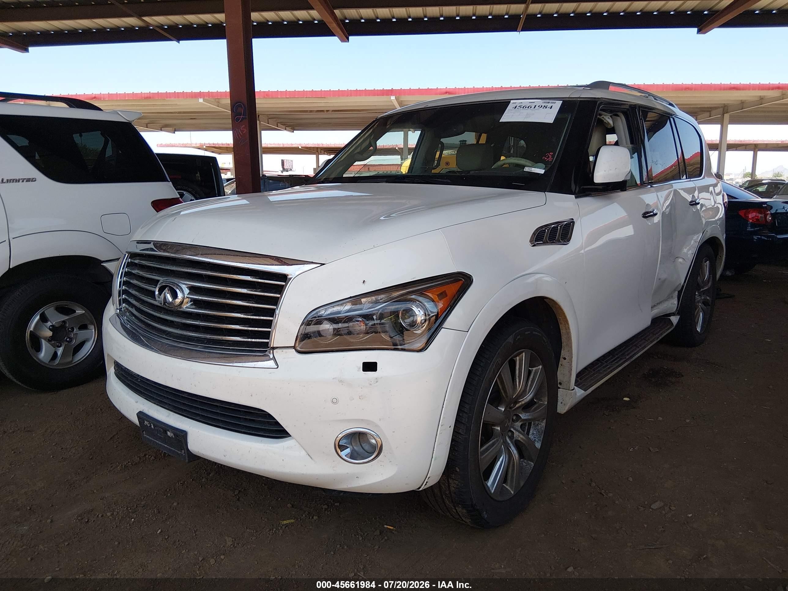 2012 Infiniti Qx56   White vin: JN8AZ2NE7C9022639