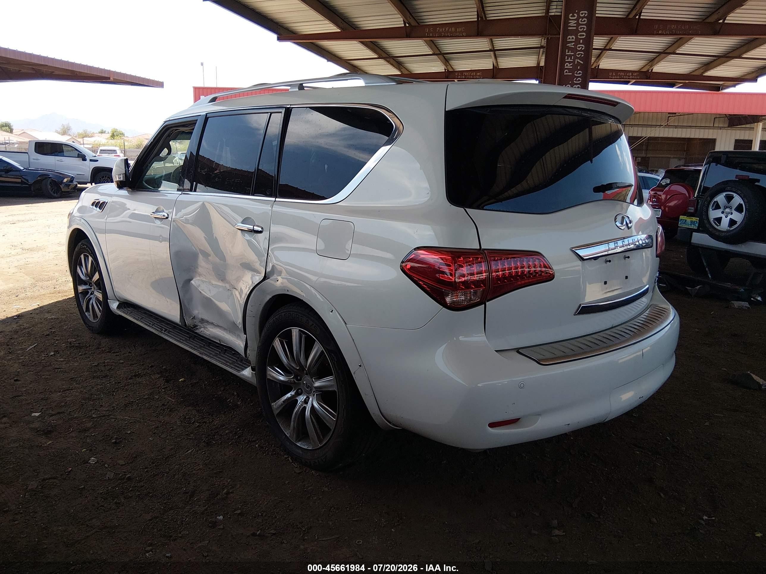 2012 Infiniti Qx56   White vin: JN8AZ2NE7C9022639