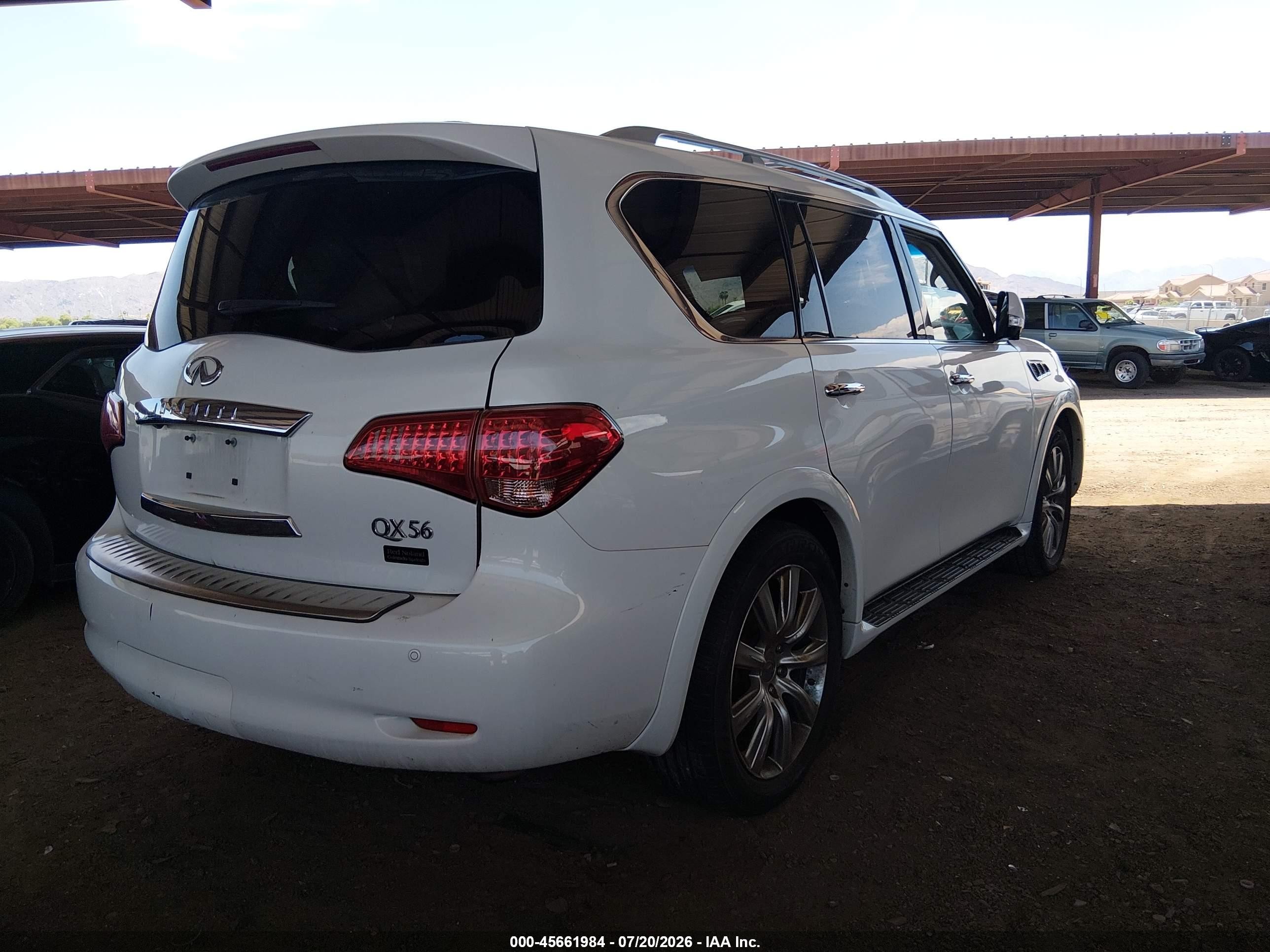 2012 Infiniti Qx56   White vin: JN8AZ2NE7C9022639