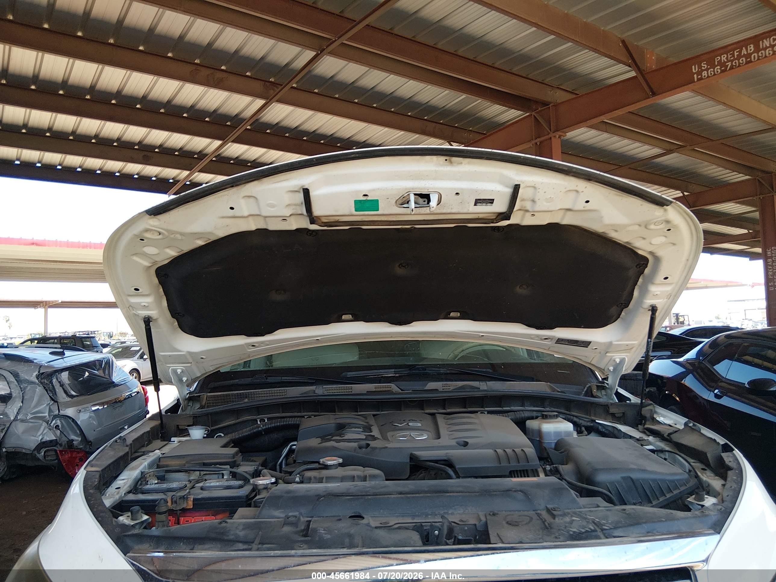 2012 Infiniti Qx56   White vin: JN8AZ2NE7C9022639