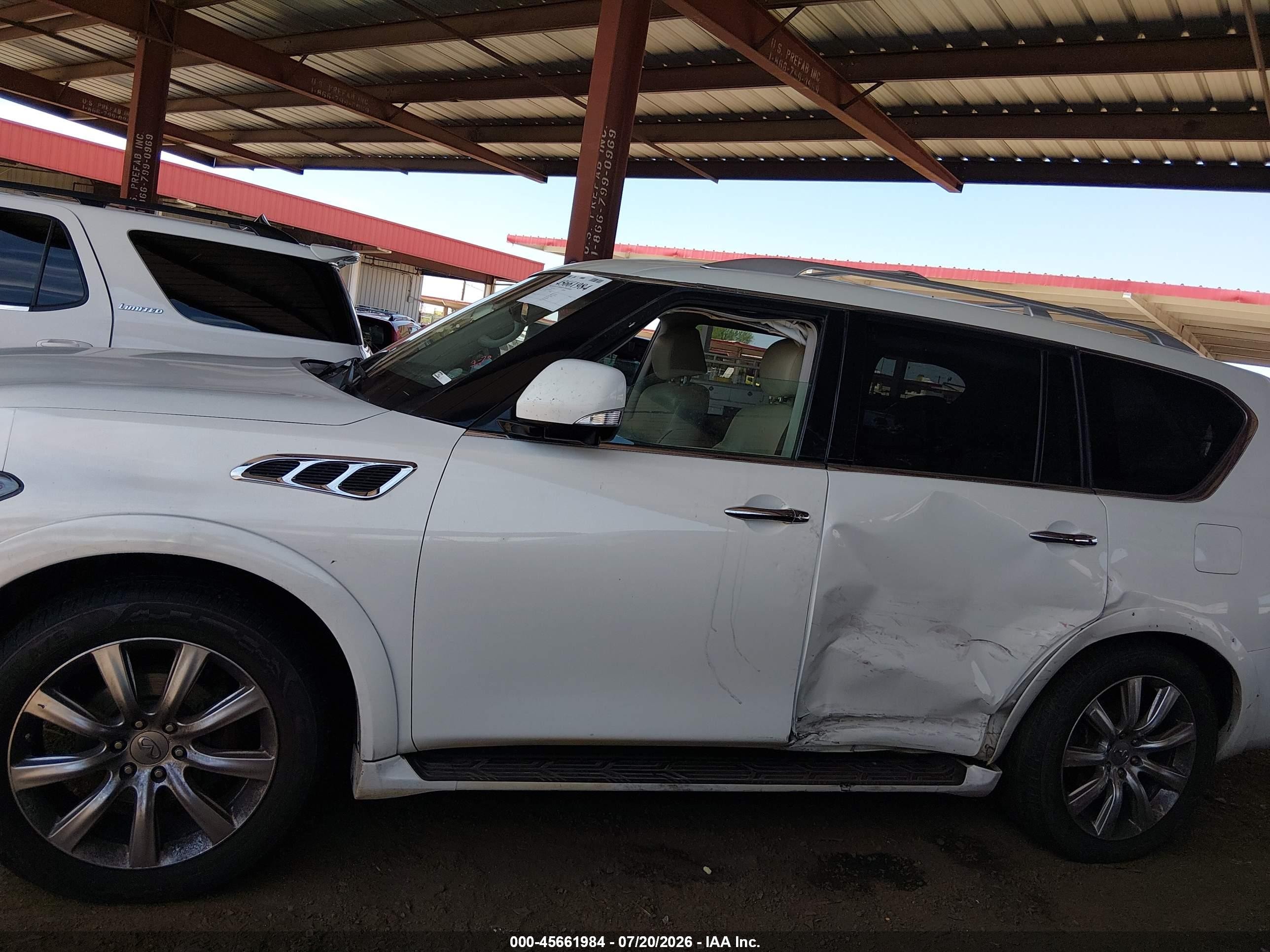 2012 Infiniti Qx56   White vin: JN8AZ2NE7C9022639