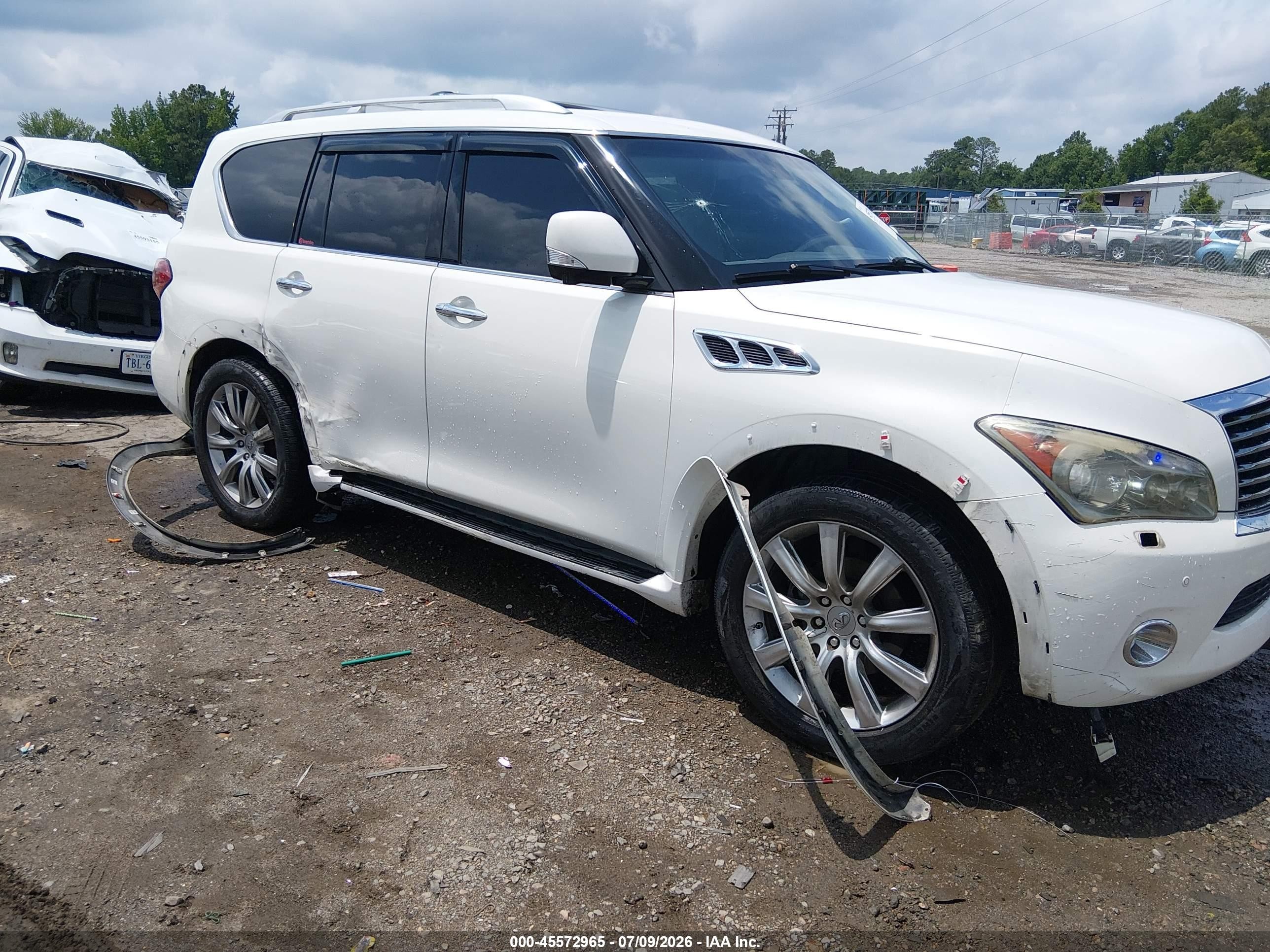 2012 Infiniti Qx56   White vin: JN8AZ2NE7C9022947