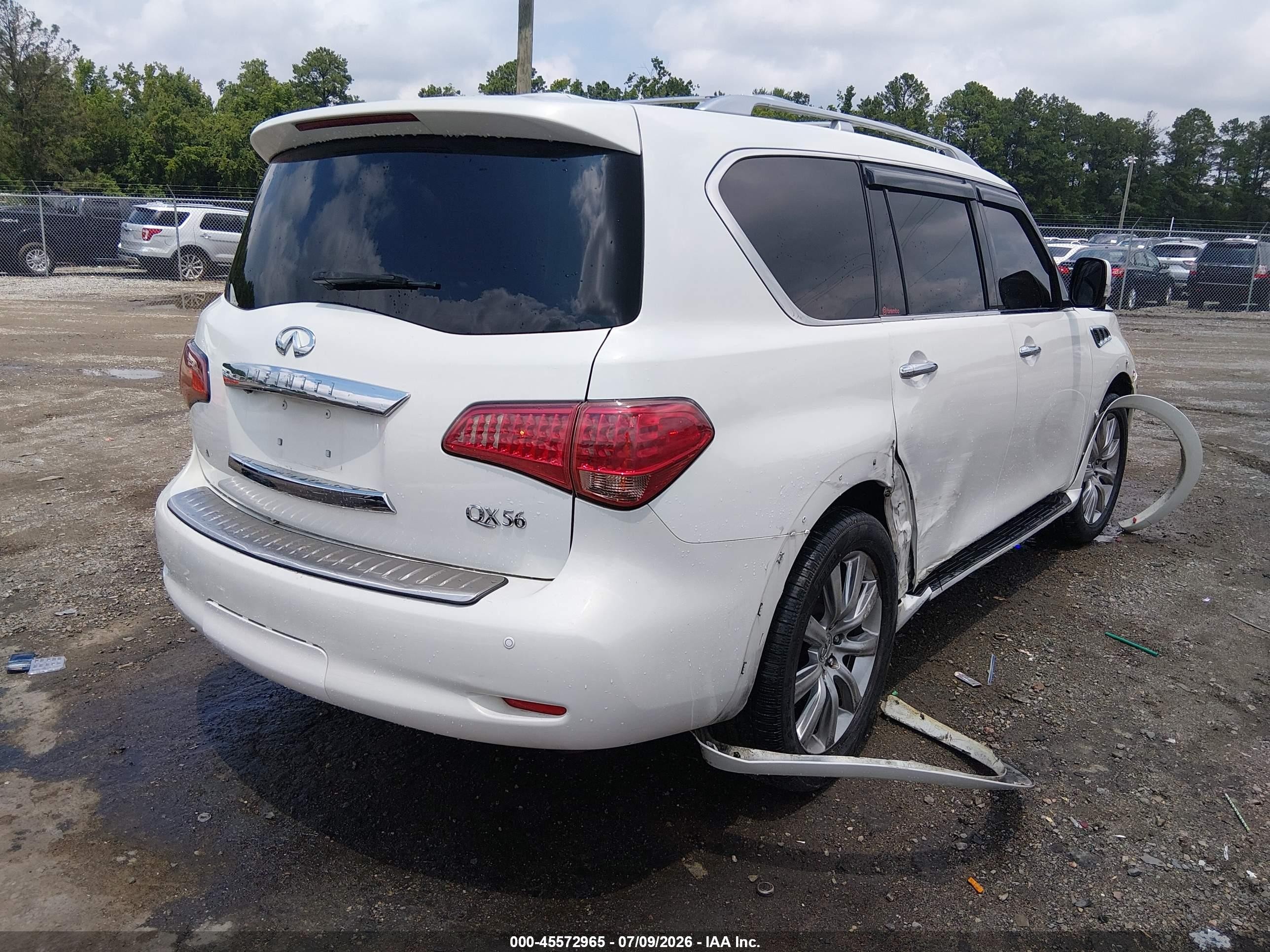 2012 Infiniti Qx56   White vin: JN8AZ2NE7C9022947
