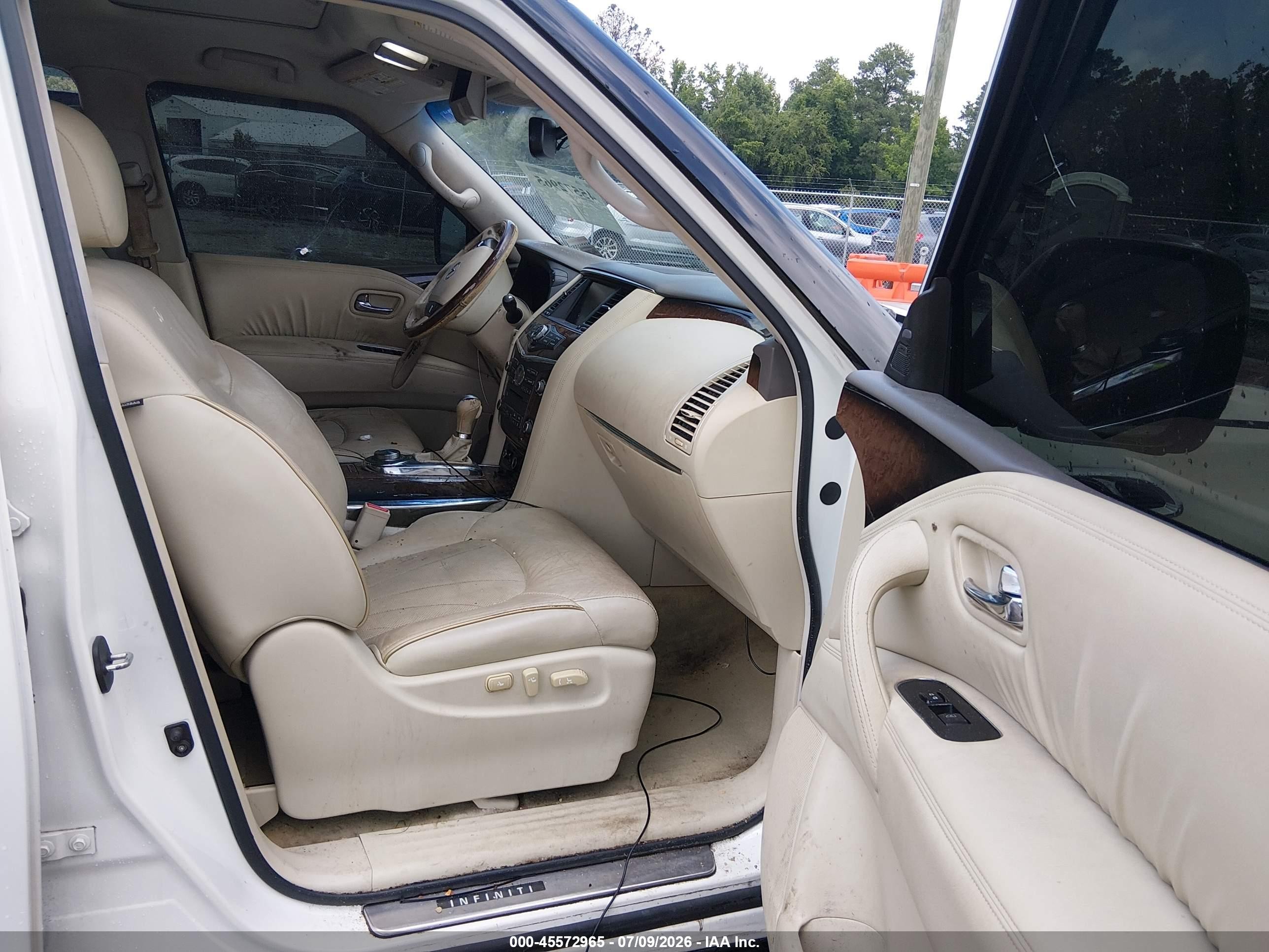 2012 Infiniti Qx56   White vin: JN8AZ2NE7C9022947