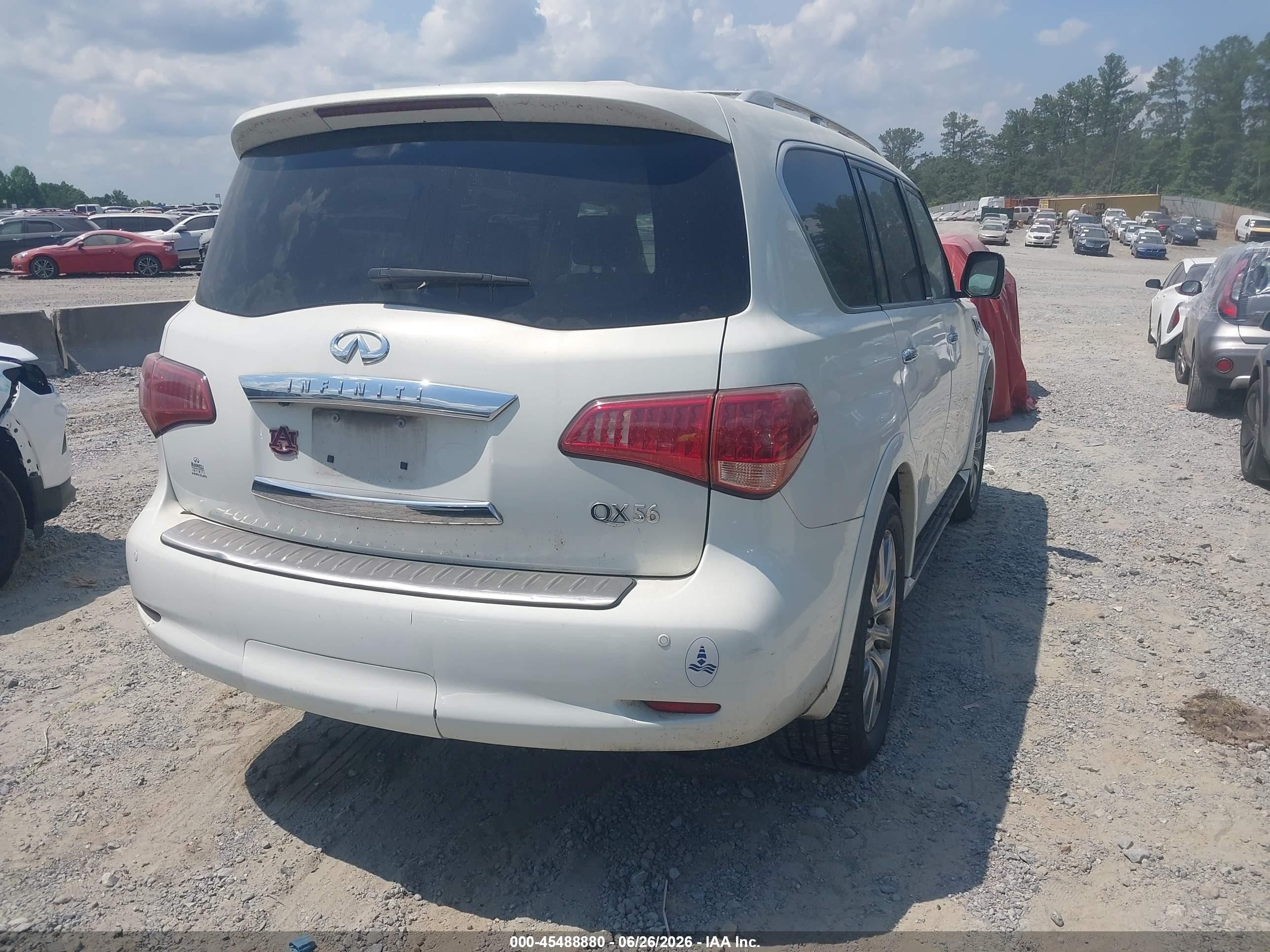 2013 Infiniti Qx56   White vin: JN8AZ2NE7D9040933