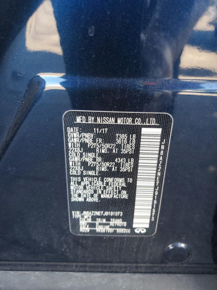 2018 Infiniti Qx80 Base Blue vin: JN8AZ2NE7J9191573