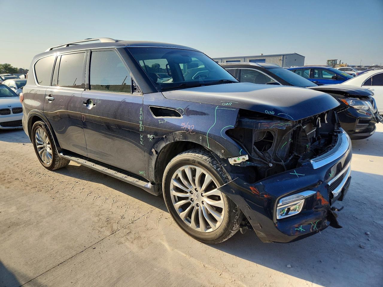 2015 Infiniti Qx80 Base Blue vin: JN8AZ2NE8F9084121