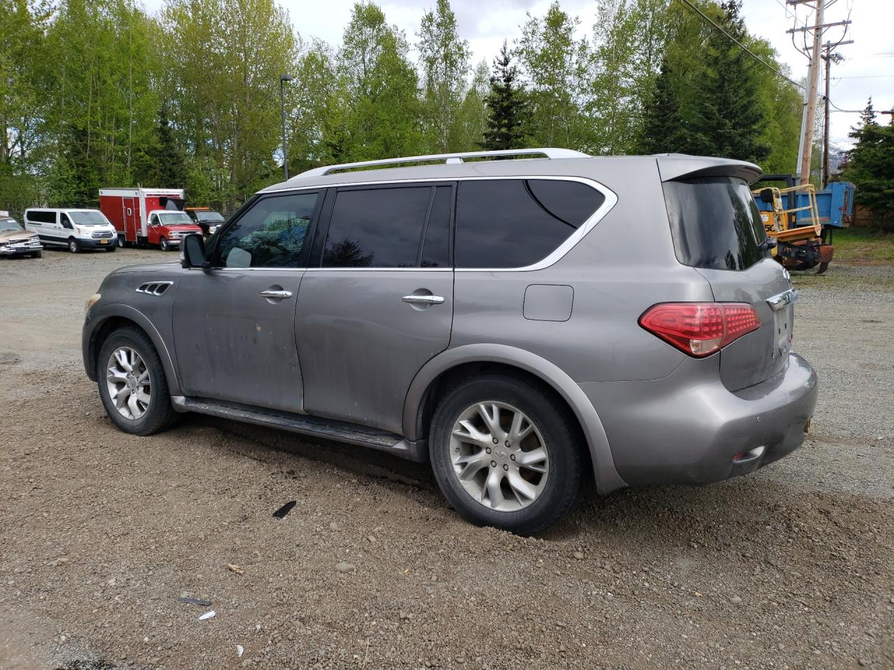 2011 Infiniti Qx56 Base Gray vin: JN8AZ2NE9B9001869 Damage: Left Rear Door, Multiple Scratches Heavy, 2