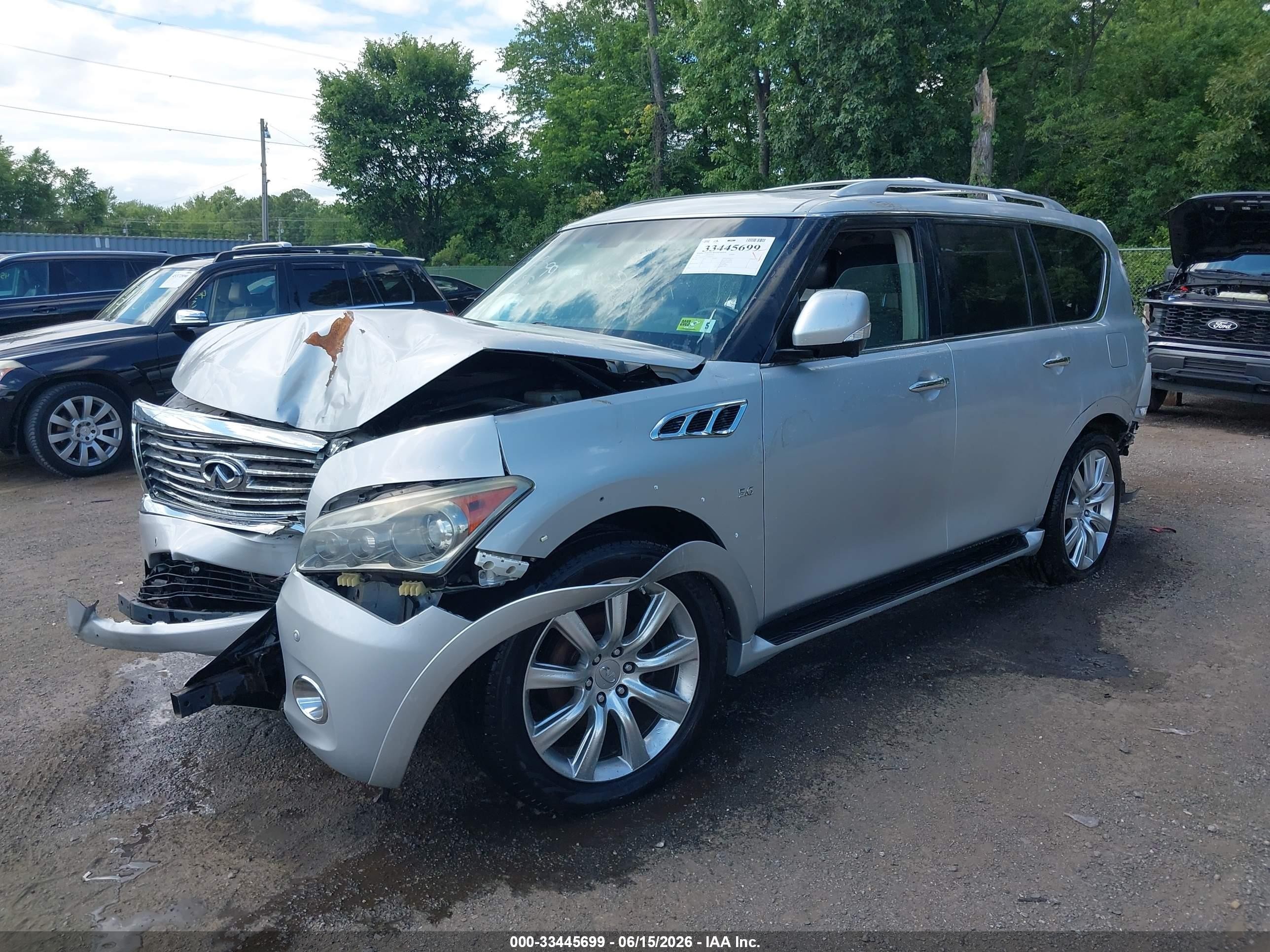 2014 Infiniti Qx80 Silver vin: JN8AZ2NEXE9062541
