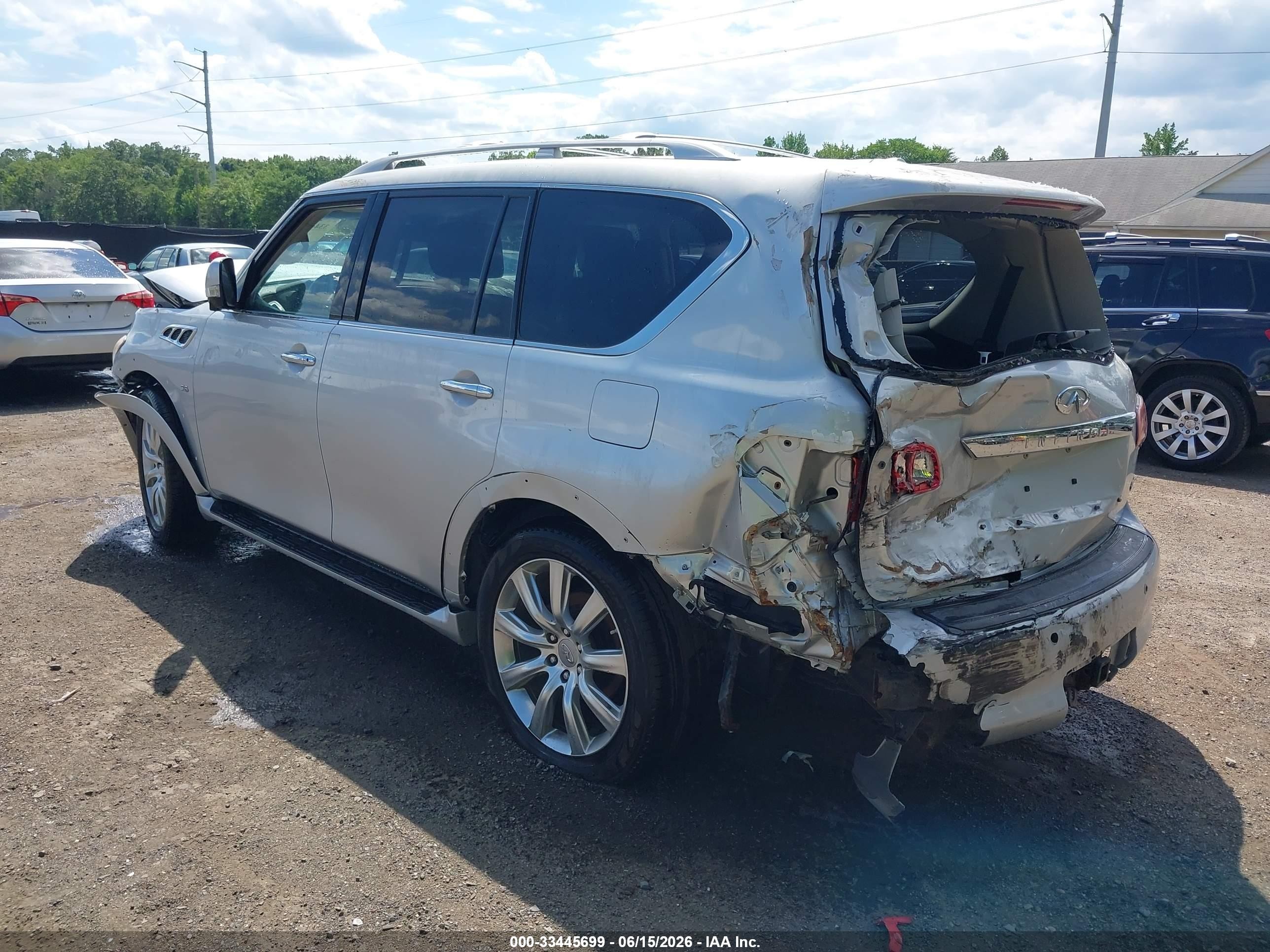 2014 Infiniti Qx80 Silver vin: JN8AZ2NEXE9062541
