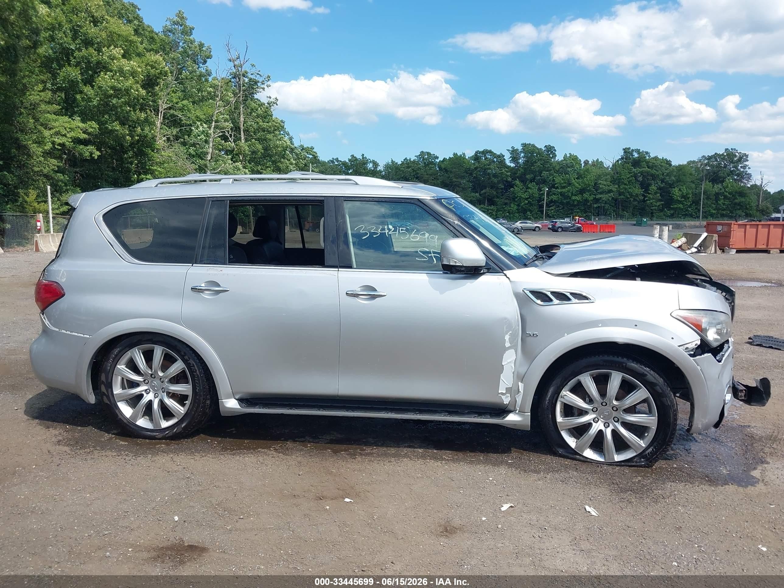 2014 Infiniti Qx80 Silver vin: JN8AZ2NEXE9062541