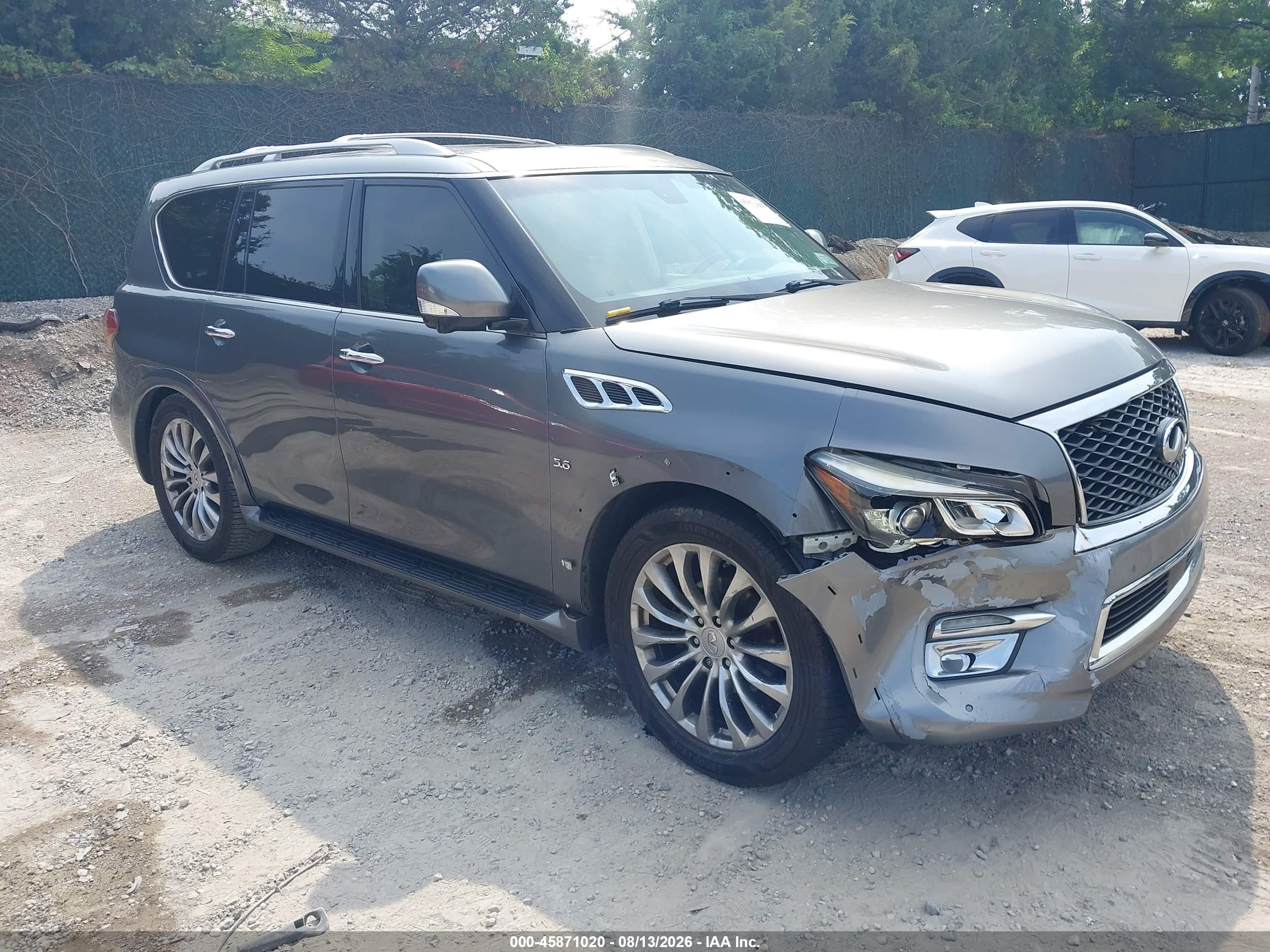 2015 Infiniti Qx80   Gray vin: JN8AZ2NEXF9085562