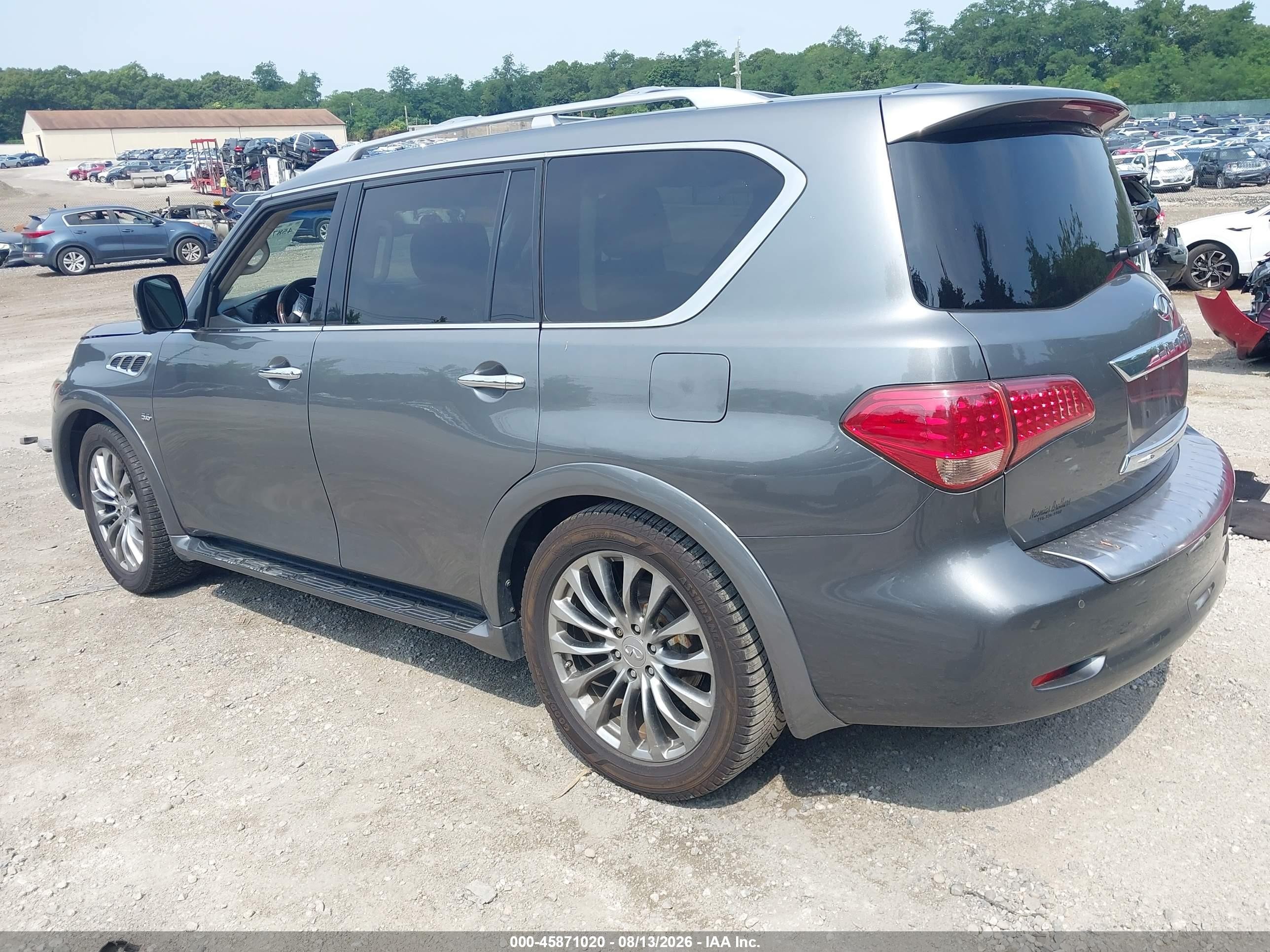 2015 Infiniti Qx80   Gray vin: JN8AZ2NEXF9085562