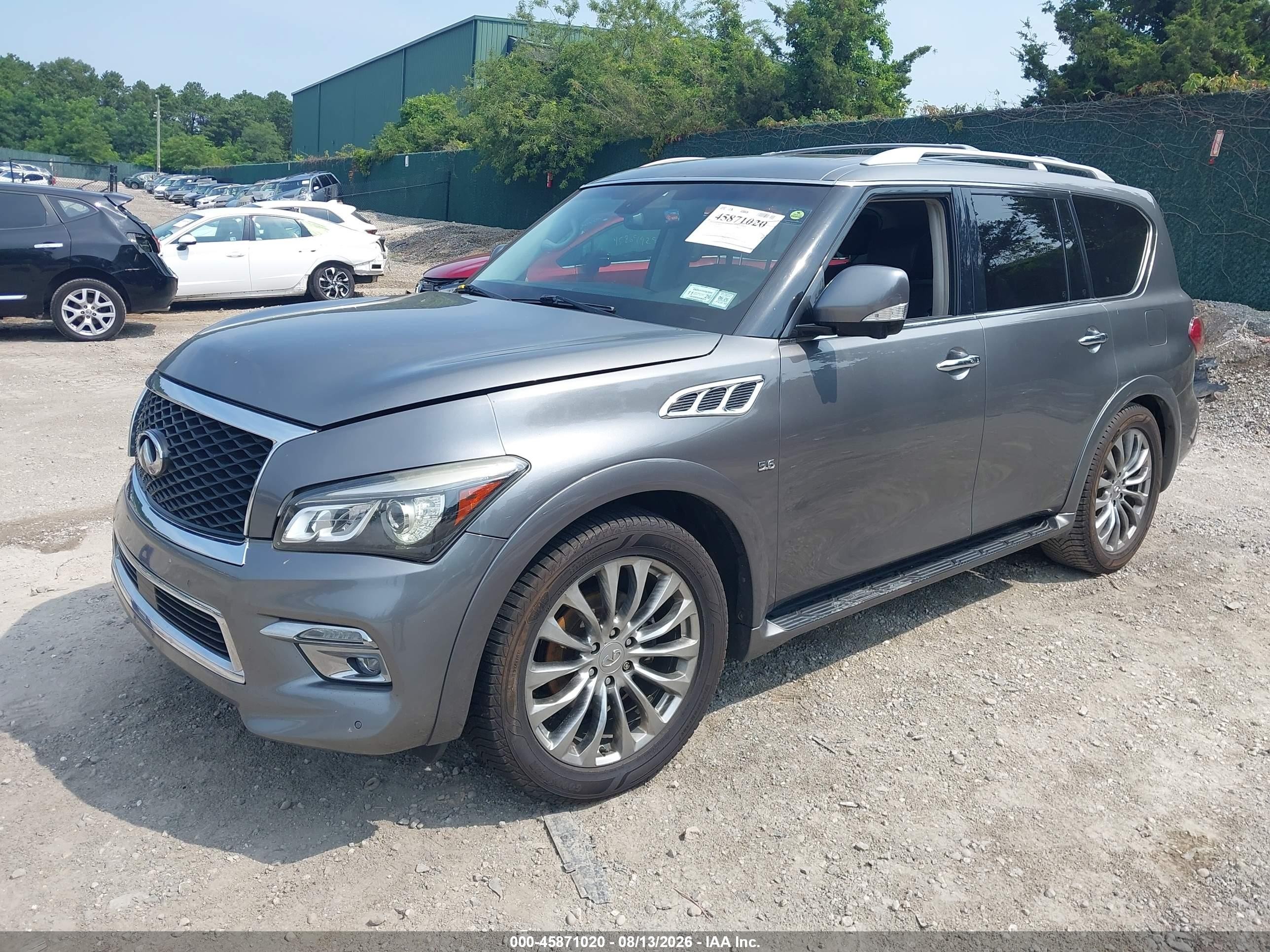 2015 Infiniti Qx80   Gray vin: JN8AZ2NEXF9085562