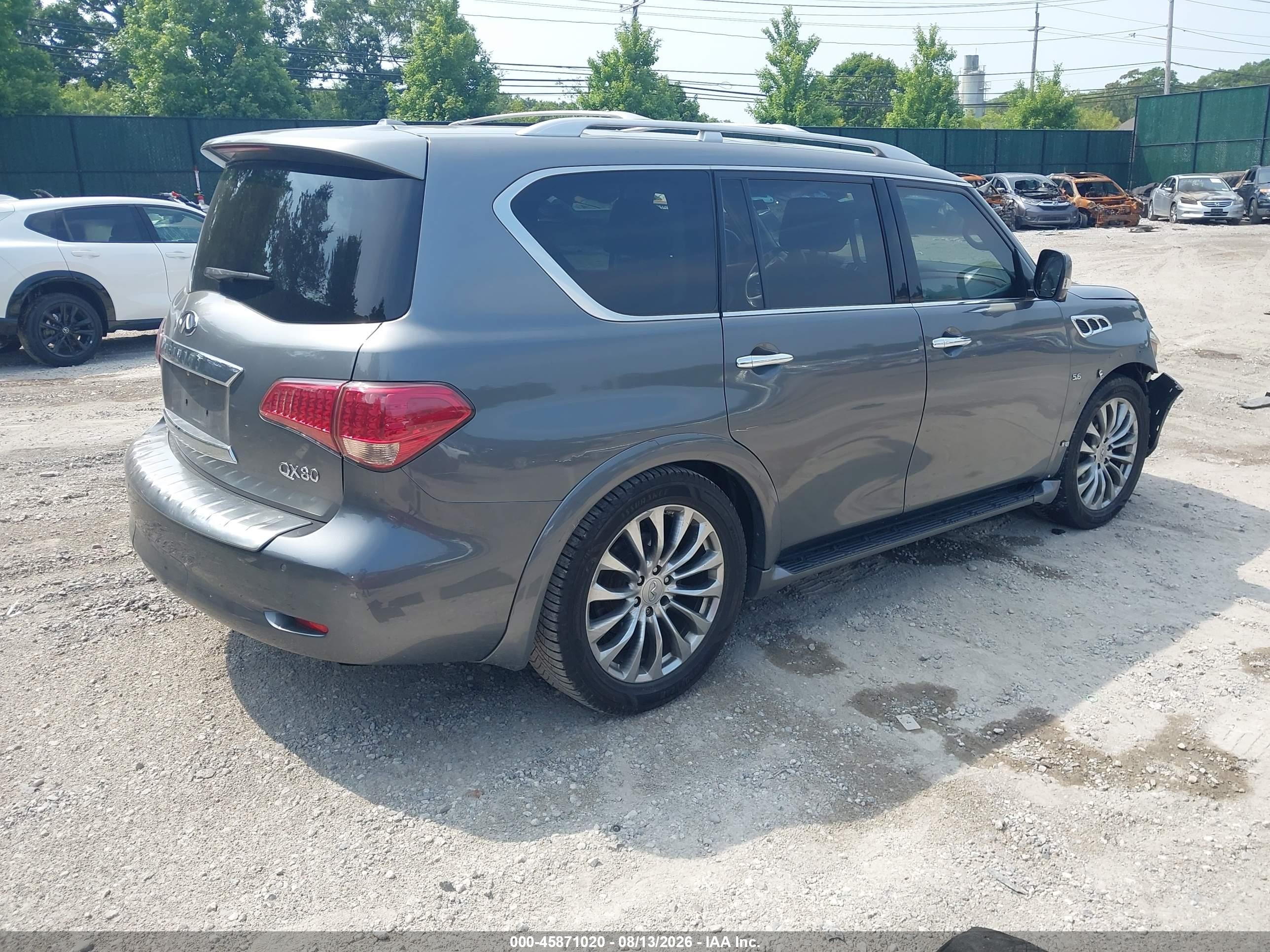 2015 Infiniti Qx80   Gray vin: JN8AZ2NEXF9085562