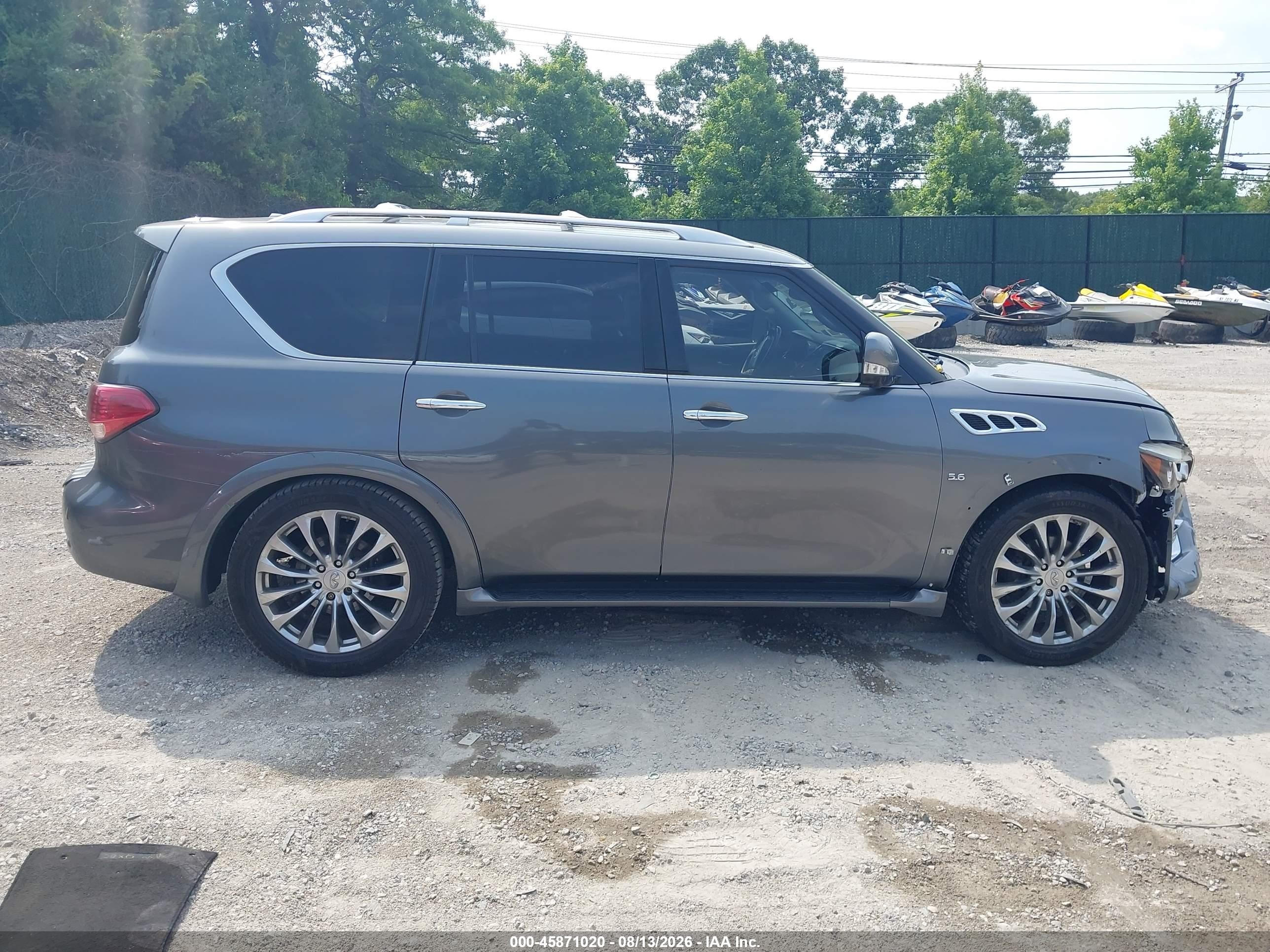 2015 Infiniti Qx80   Gray vin: JN8AZ2NEXF9085562