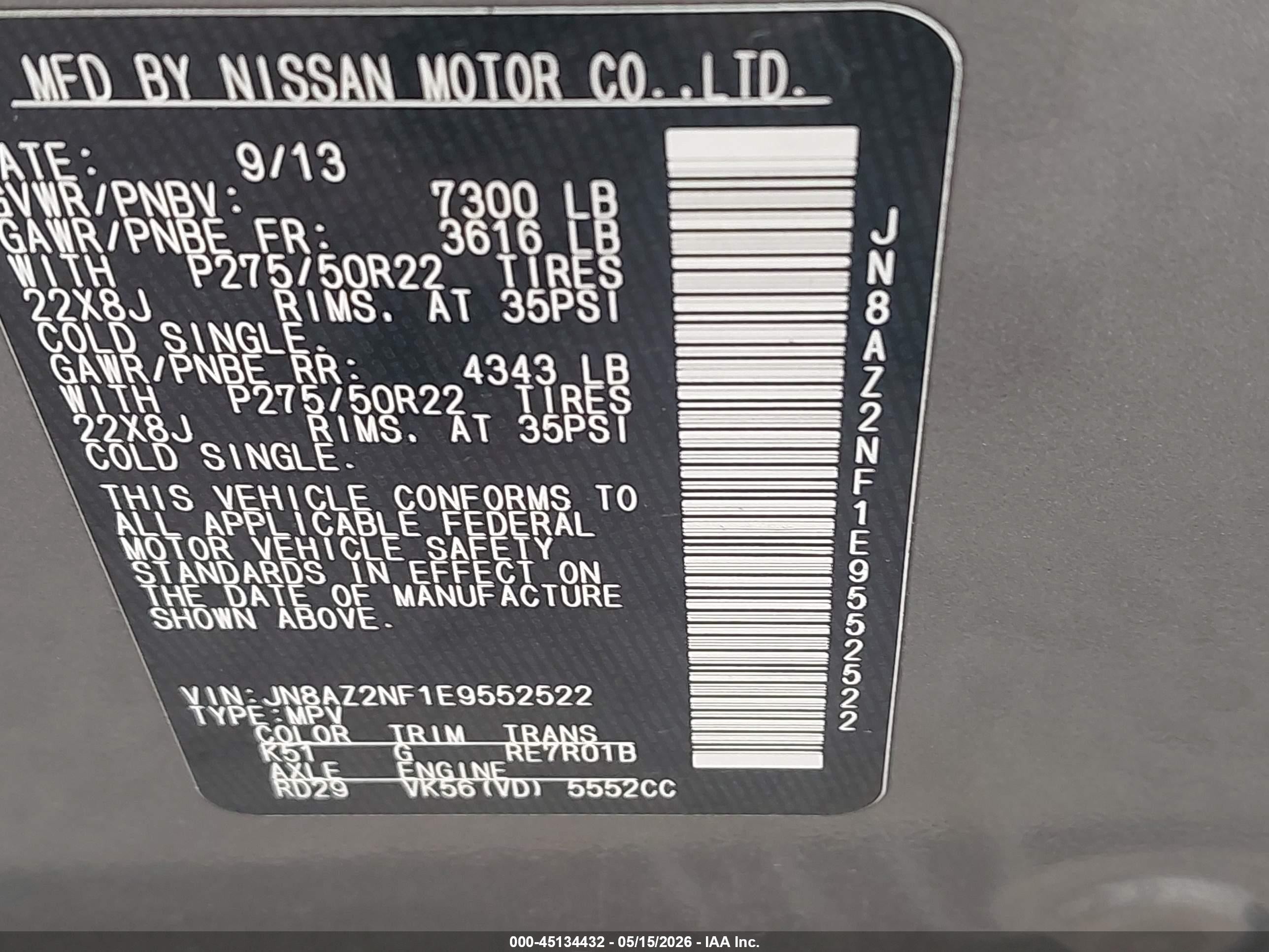 2014 Infiniti Qx80   Gray vin: JN8AZ2NF1E9552522