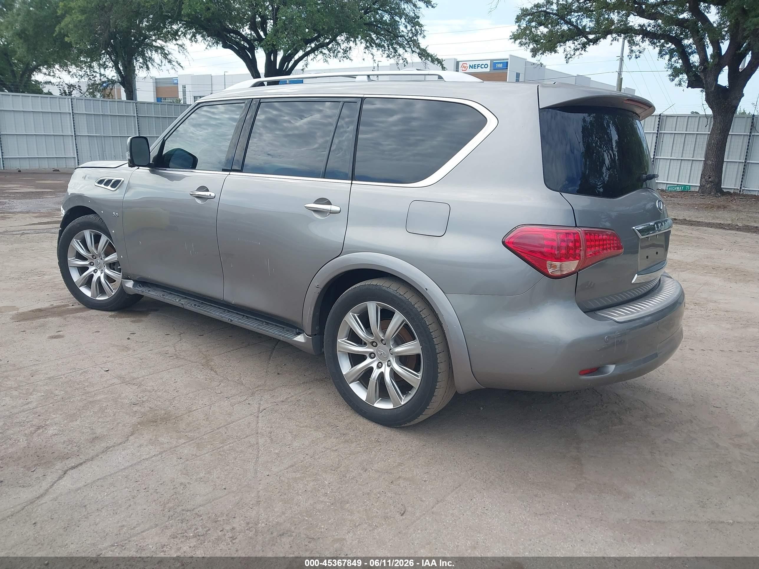 2014 Infiniti Qx80   Gray vin: JN8AZ2NF2E9552979