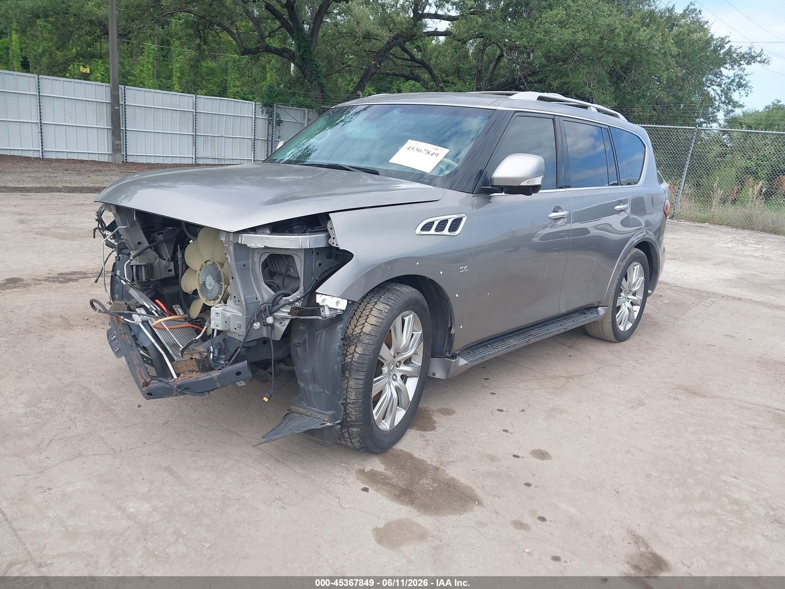 2014 Infiniti Qx80   Gray vin: JN8AZ2NF2E9552979