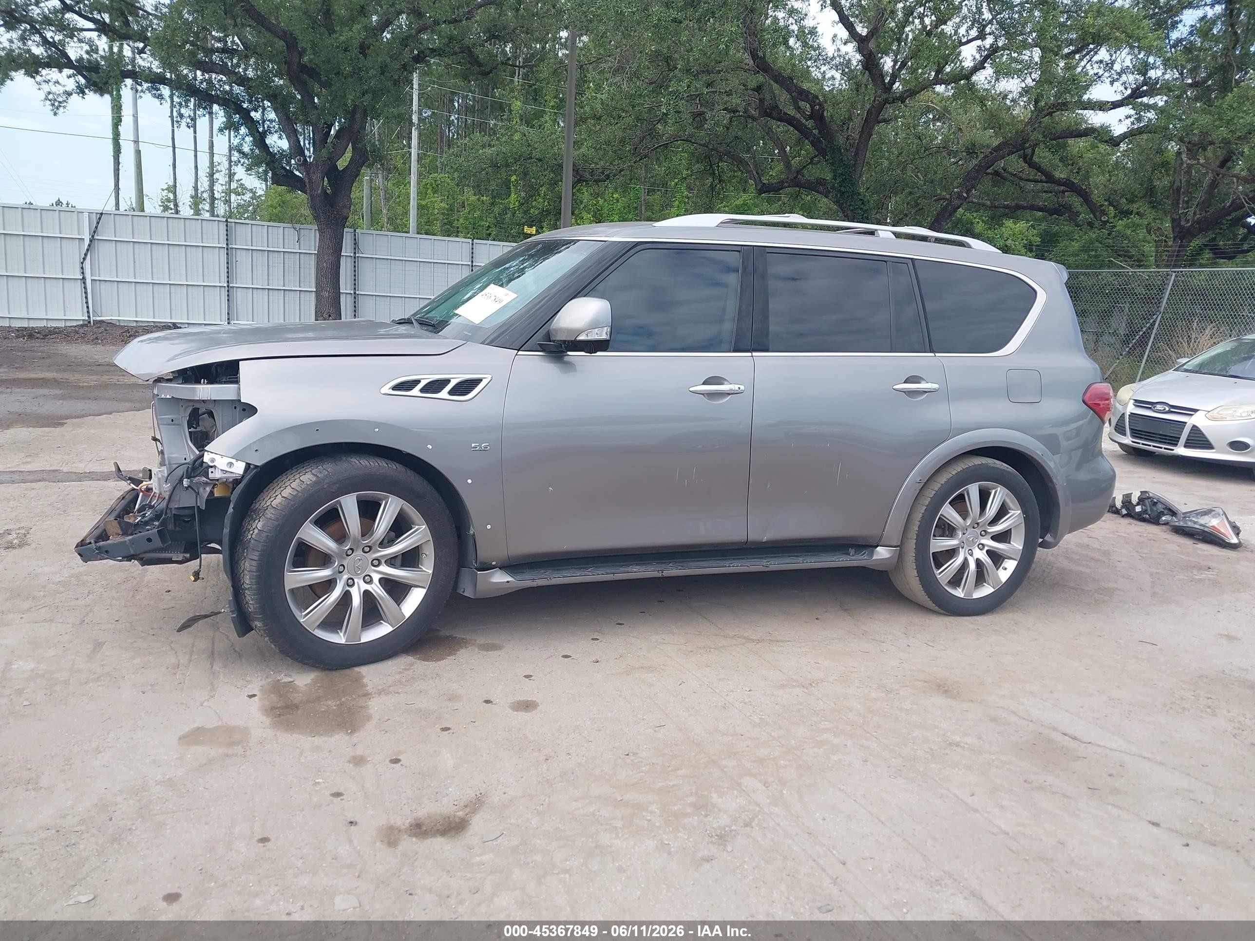 2014 Infiniti Qx80   Gray vin: JN8AZ2NF2E9552979