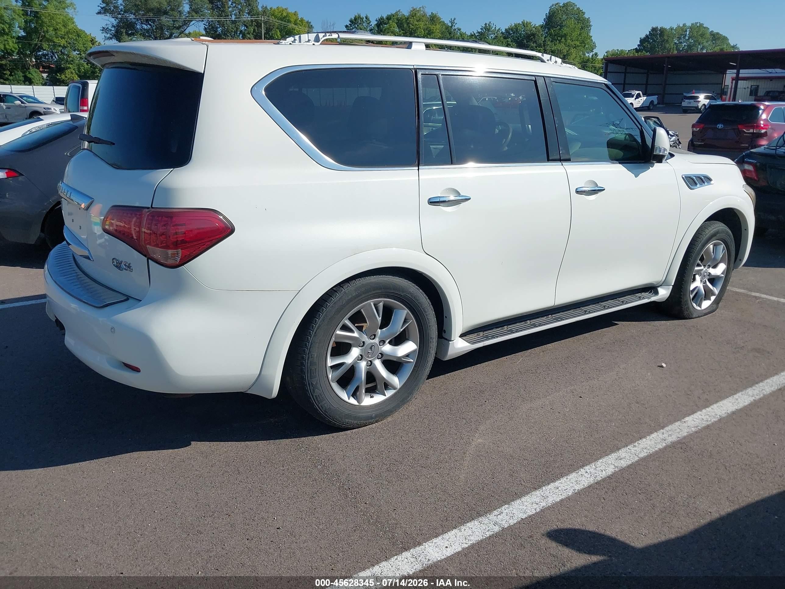 2012 Infiniti Qx56   White vin: JN8AZ2NF3C9517476