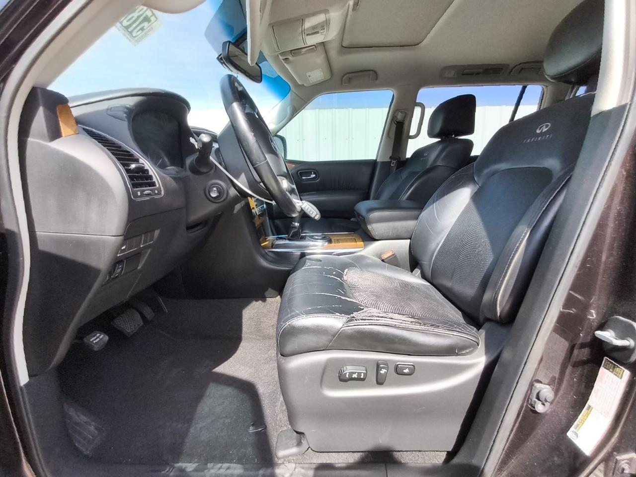 2014 Infiniti Qx80 Base Maroon vin: JN8AZ2NF3E9552733 Damage: Left Front Seat, Worn, Replacement Required