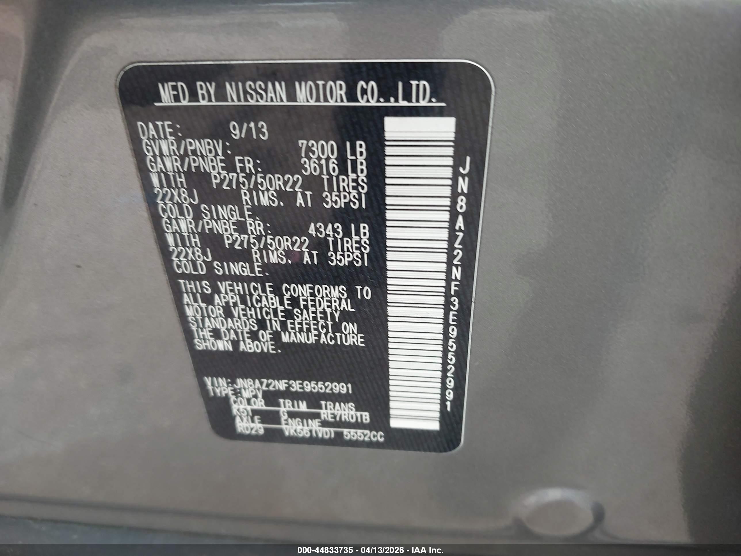2014 Infiniti Qx80   Gray vin: JN8AZ2NF3E9552991