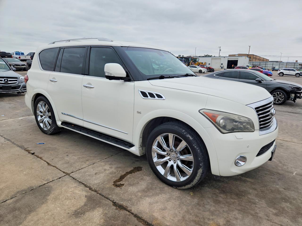 2014 Infiniti Qx80 White vin: JN8AZ2NF5E9555181