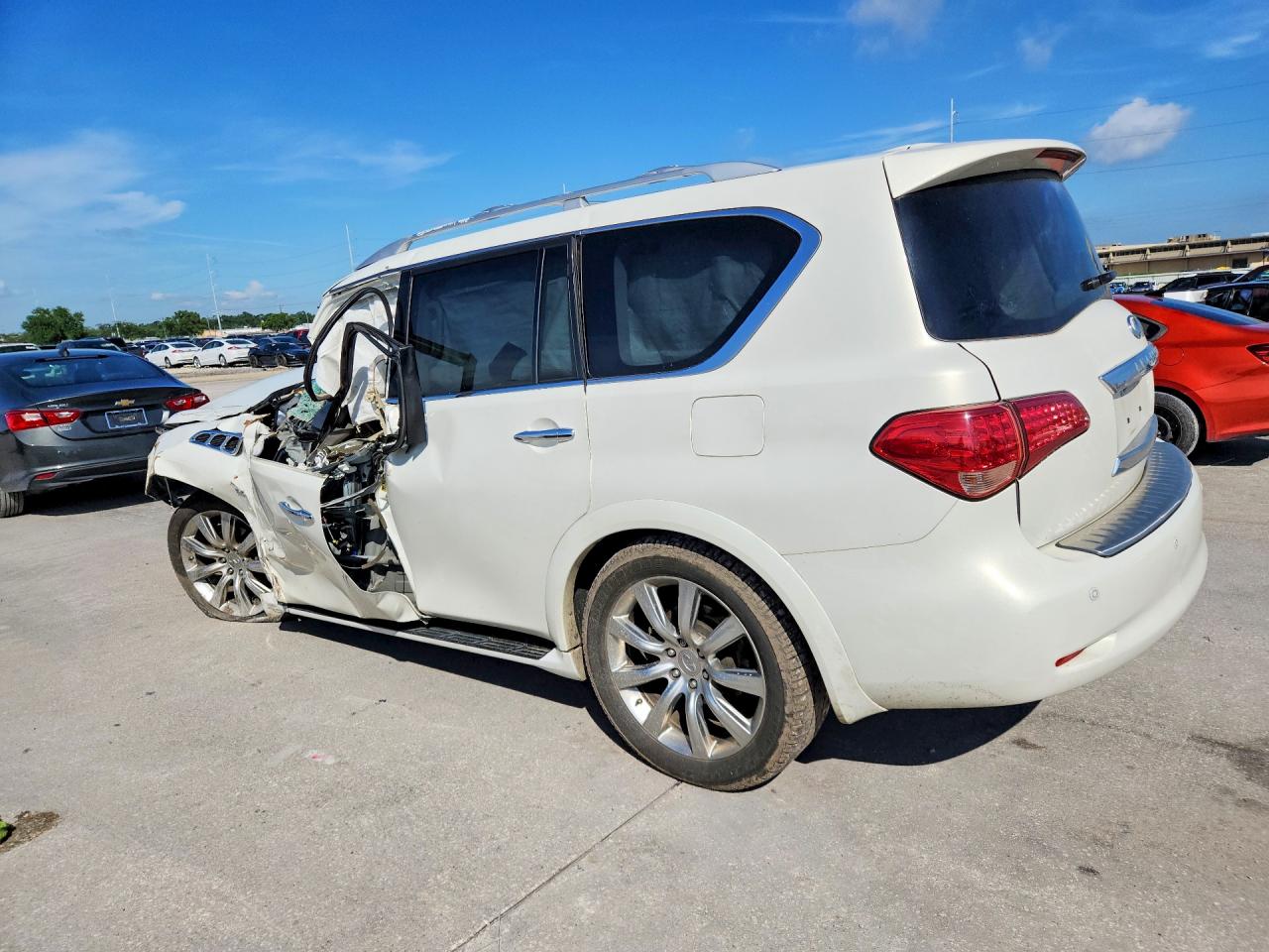 2014 Infiniti Qx80 Base White vin: JN8AZ2NF5E9556038