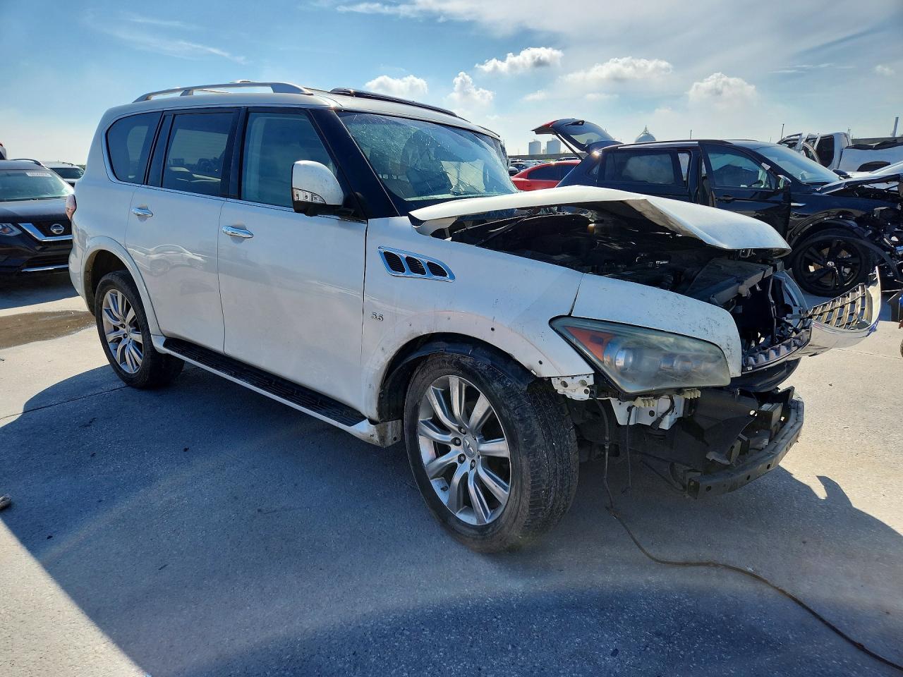 2014 Infiniti Qx80 Base White vin: JN8AZ2NF5E9556038