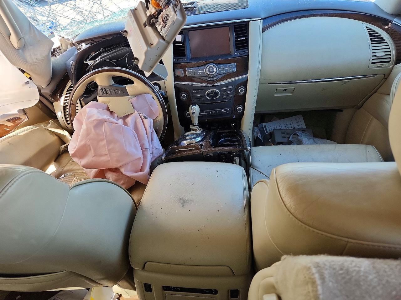 2014 Infiniti Qx80 Base White vin: JN8AZ2NF5E9556038