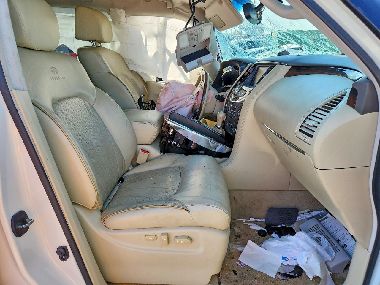 2014 Infiniti Qx80 Base White vin: JN8AZ2NF5E9556038
