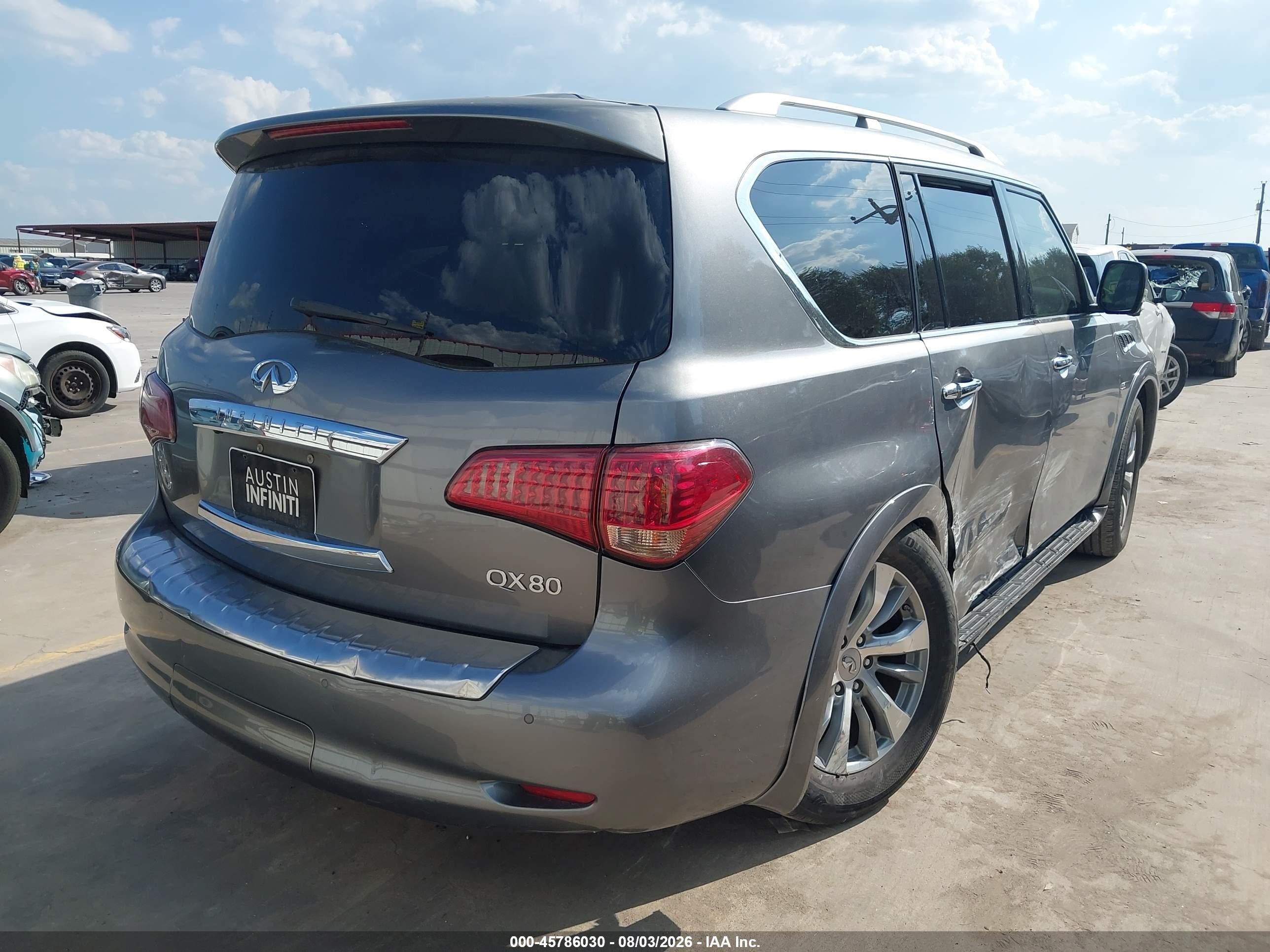 2015 Infiniti Qx80   Серый vin: JN8AZ2NF6F9571262