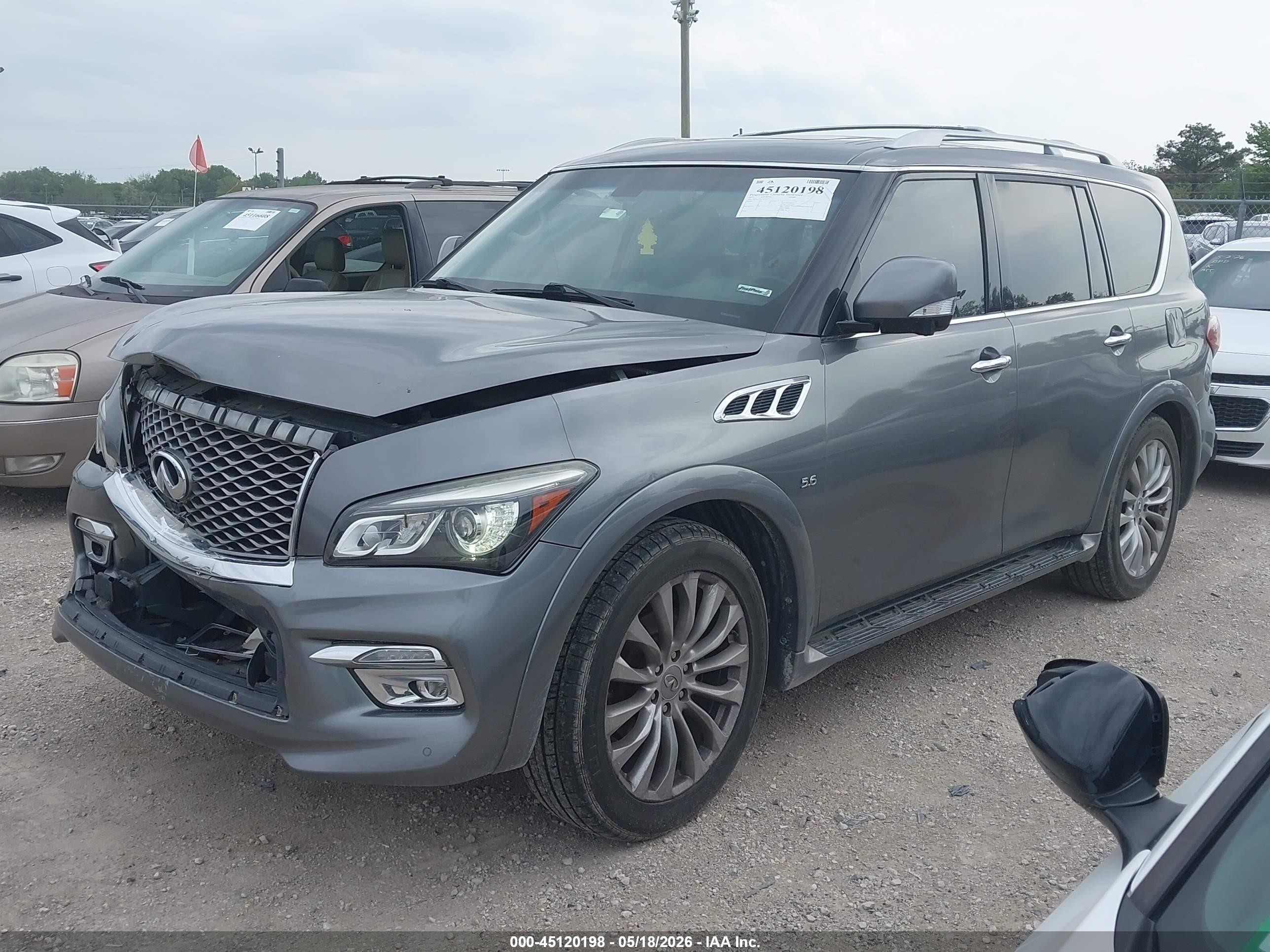 2015 Infiniti Qx80   Gray vin: JN8AZ2NF7F9570931