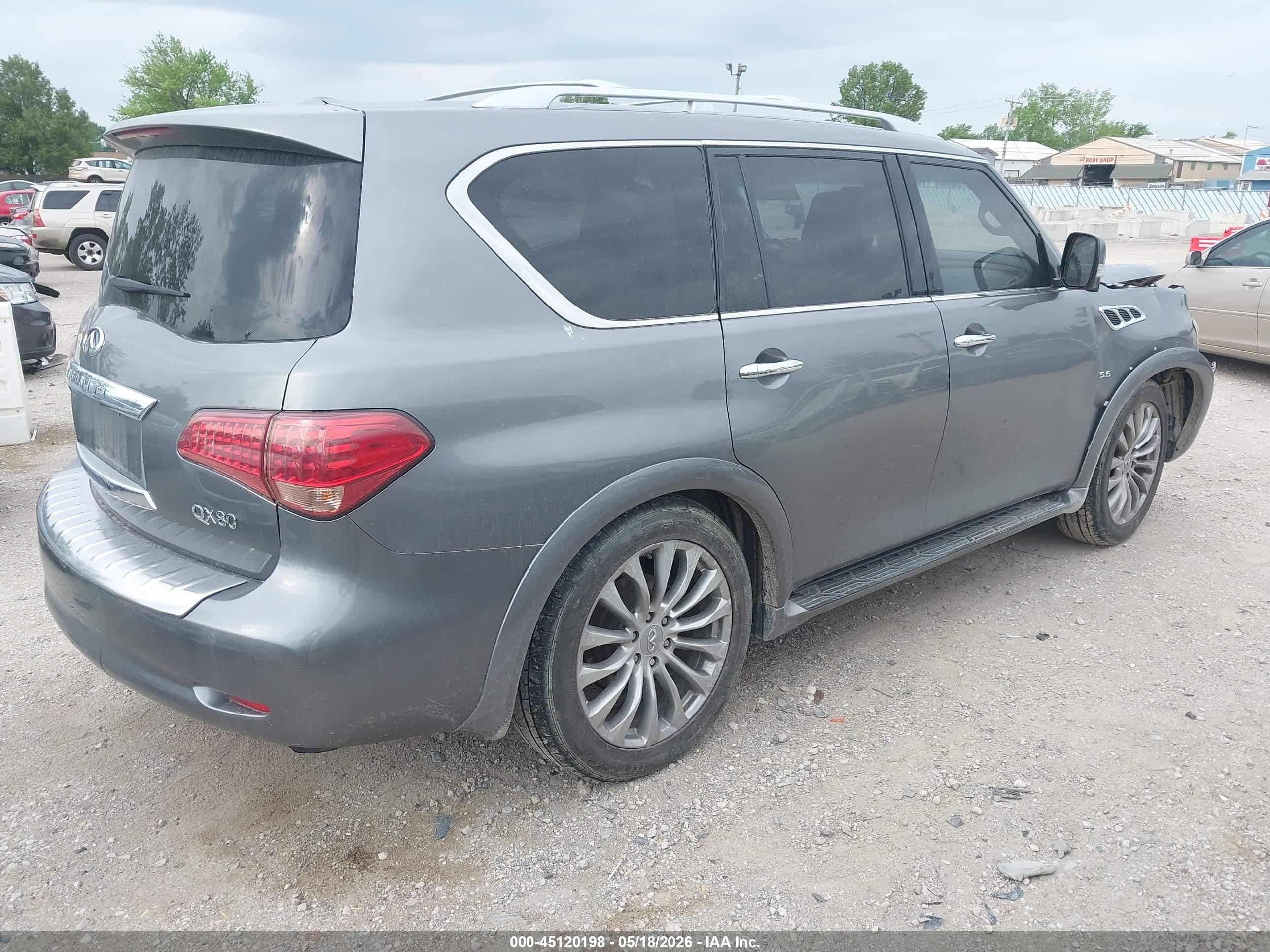 2015 Infiniti Qx80   Gray vin: JN8AZ2NF7F9570931