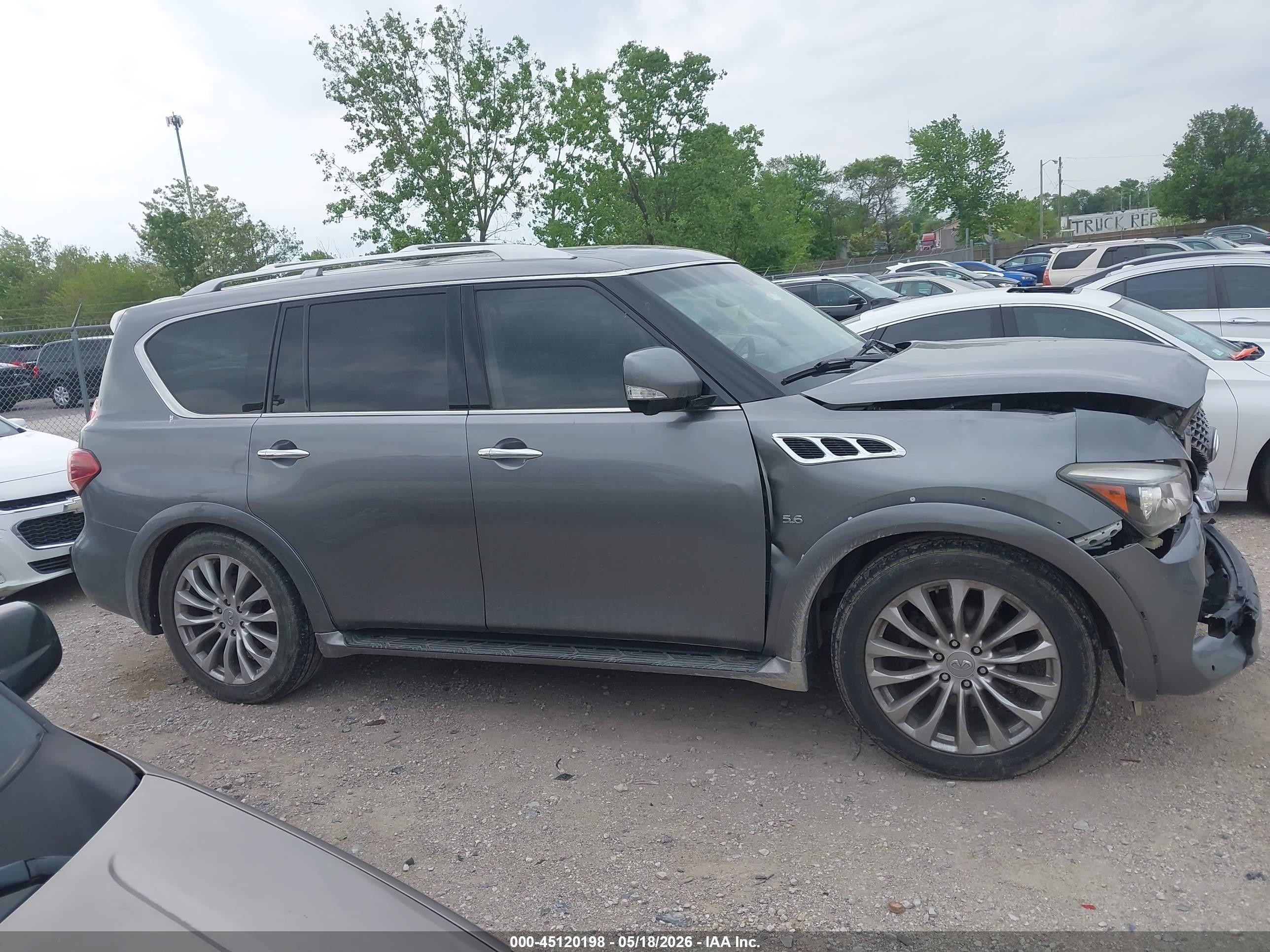 2015 Infiniti Qx80   Gray vin: JN8AZ2NF7F9570931